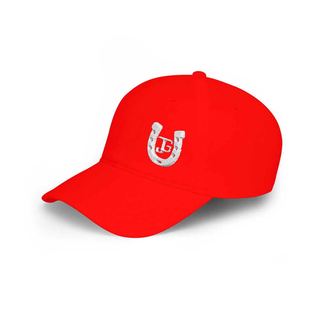 JG-Embroidered Horseshoe Logo Cap — Low Profile Baseball Hat