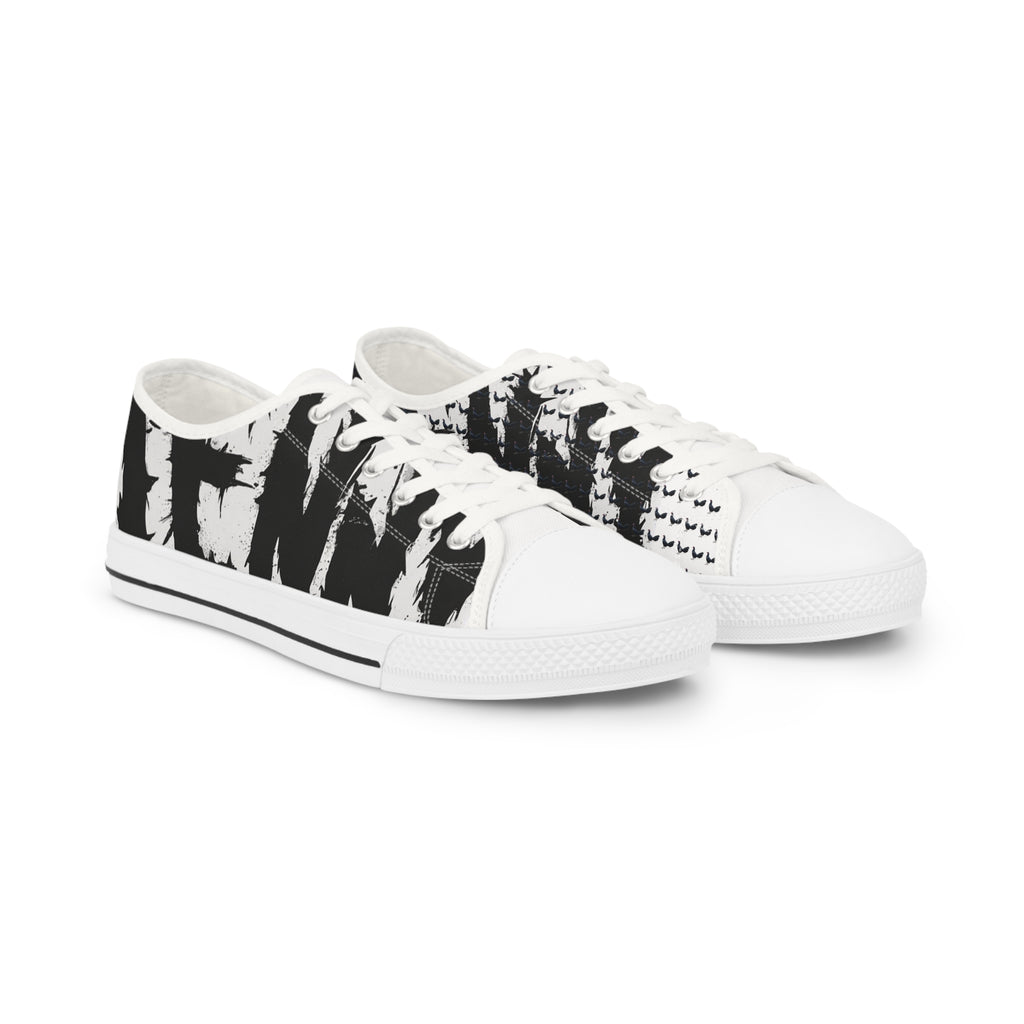 Henny-Low Top Sneakers — Monochrome Tie-Dye Streetwear Canvas Shoes