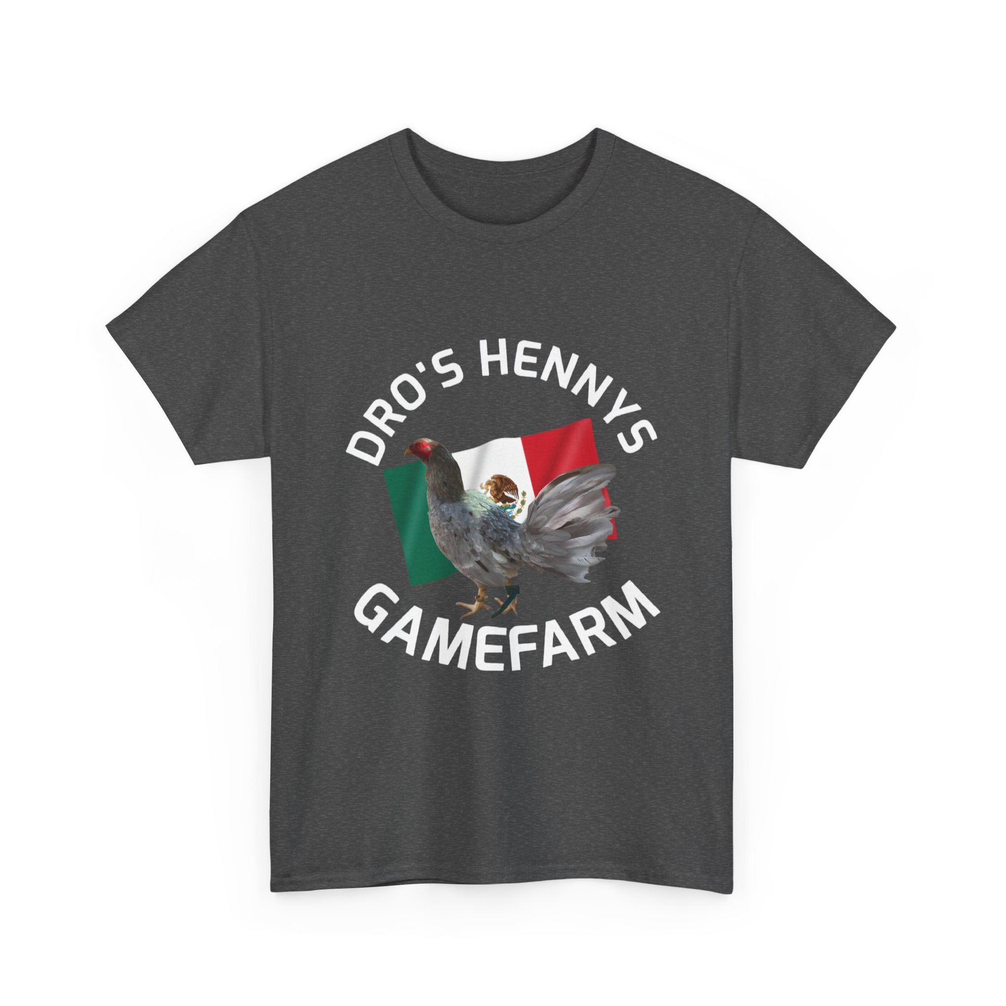 Henny-Gamefowl Tee — "Dro's Henny's Gamefarm" Mexican Flag Rooster Shirt
