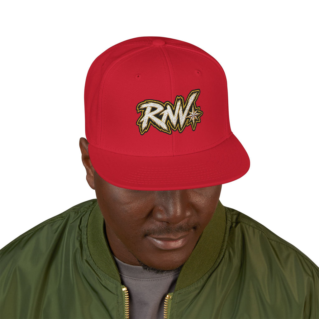 Hat-Embroidered Gold Graffiti Snapback Hat