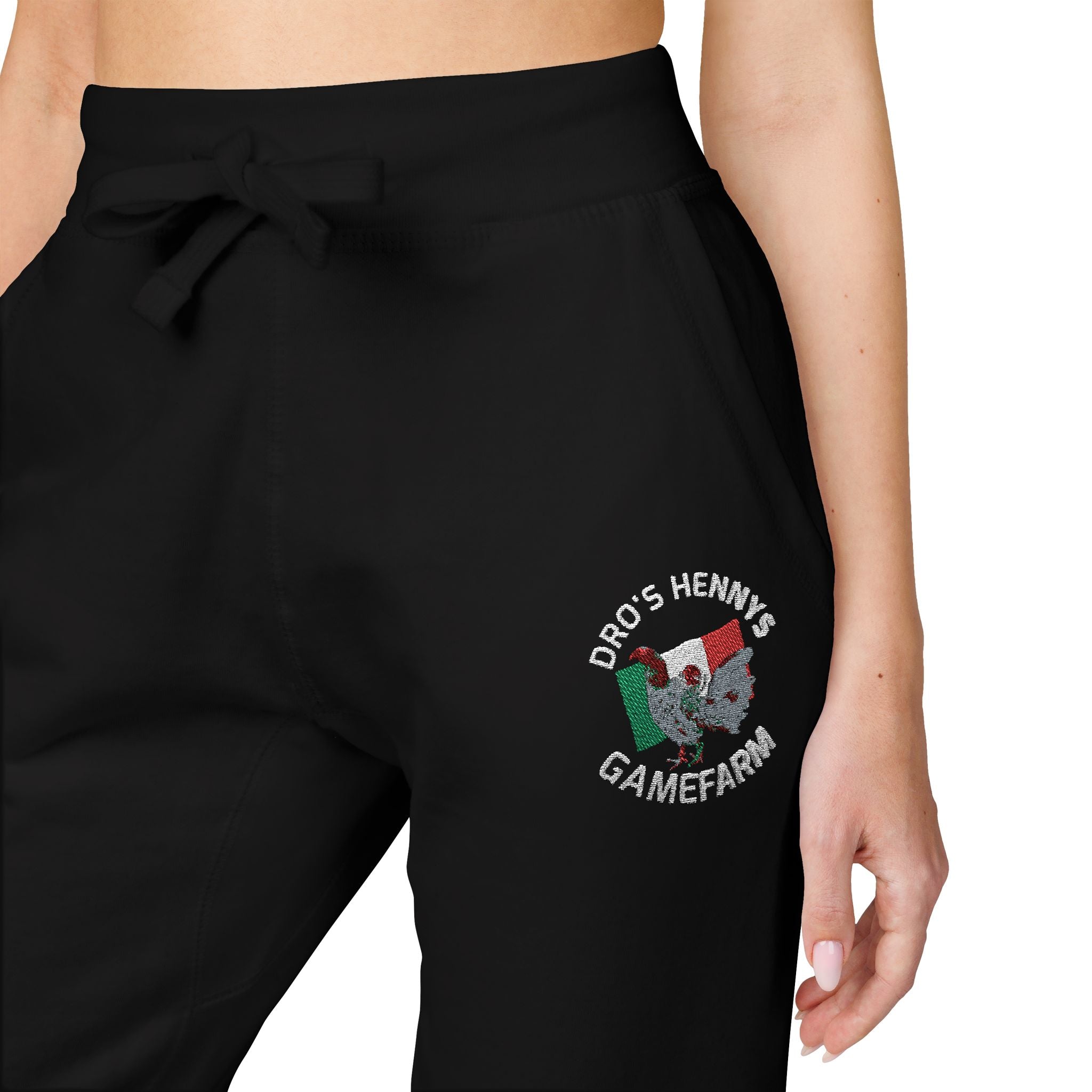 Henny- Embroidered Floral Heart Sweatpants — Cozy Fleece Joggers with 'Love' Detail
