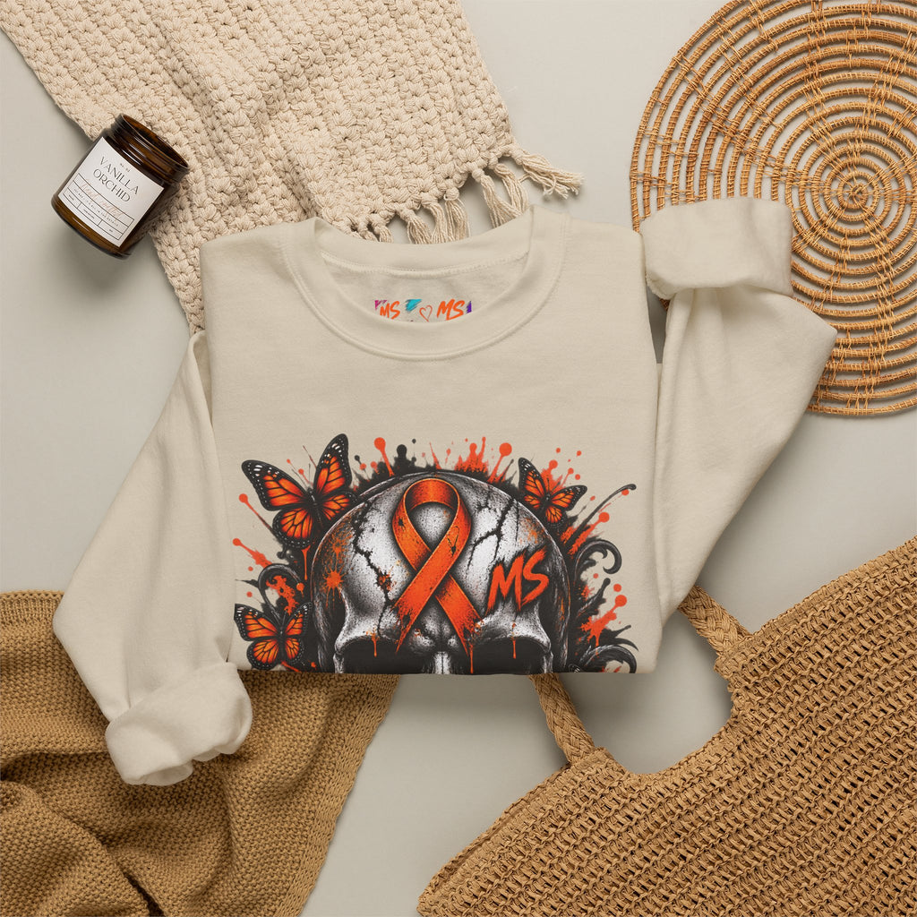 MS- Awareness Skull Crewneck Sweatshirt — "My Lesions Don’t Define Me"
