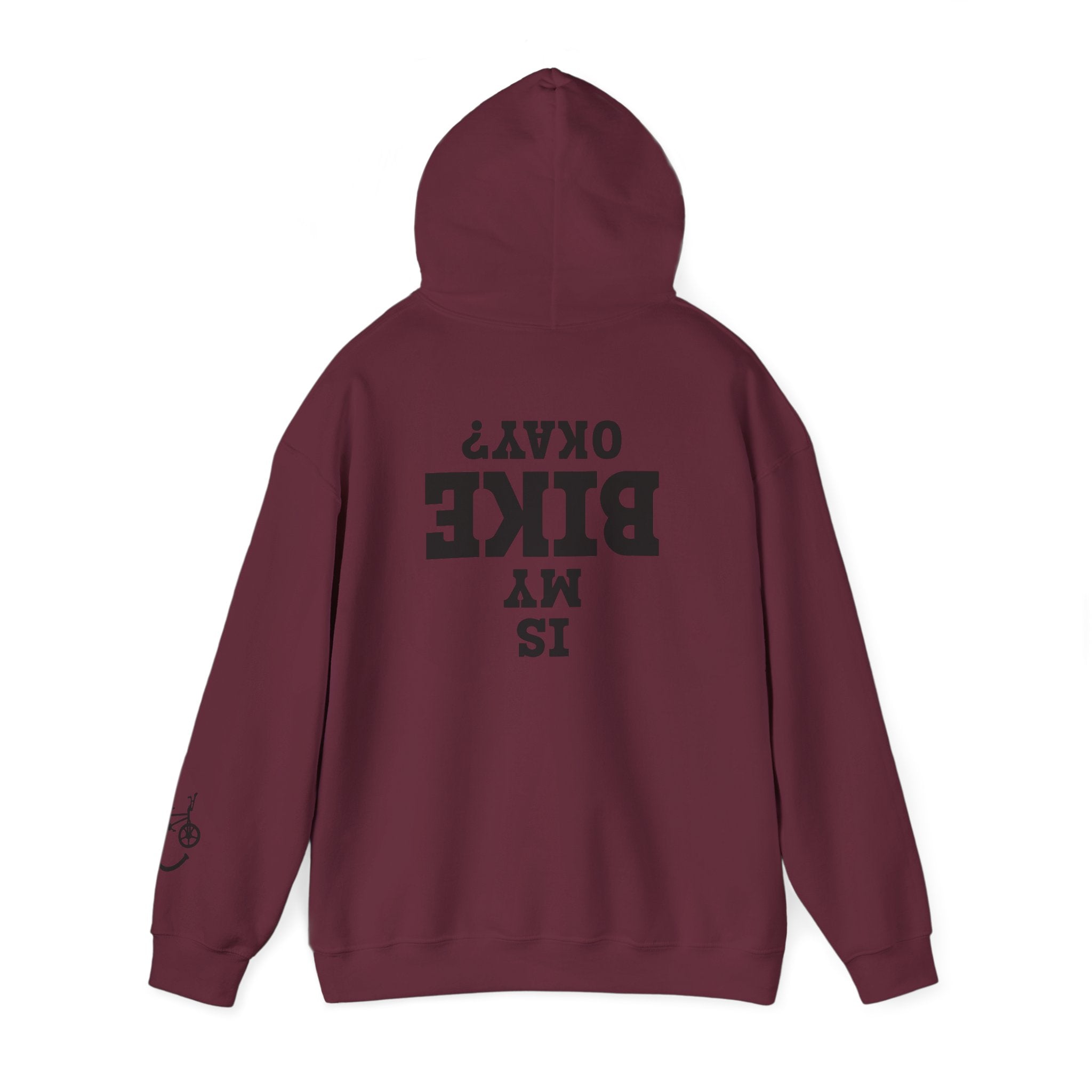 Rad-Biker American Flag Hoodie — 'Is My Bike Okay?' Graphic Hooded Sweatshirt