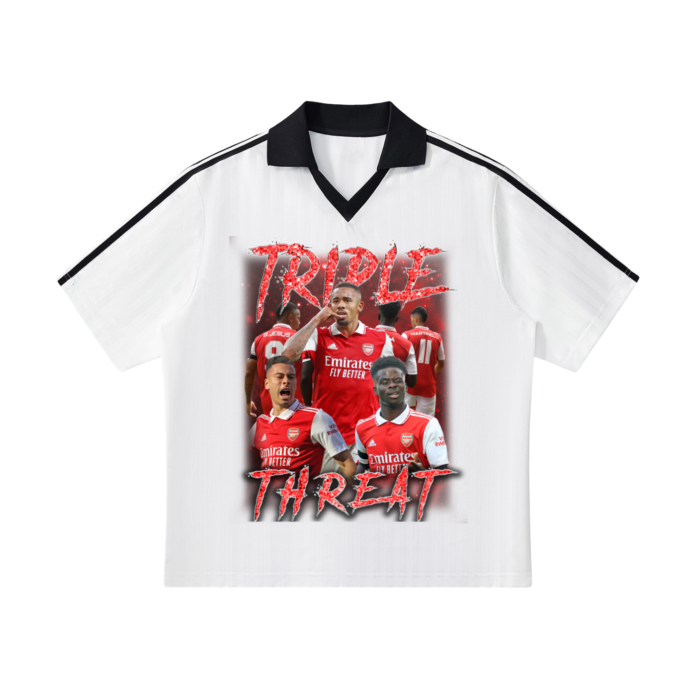 Contrast Collar Striped Soccer Jersey