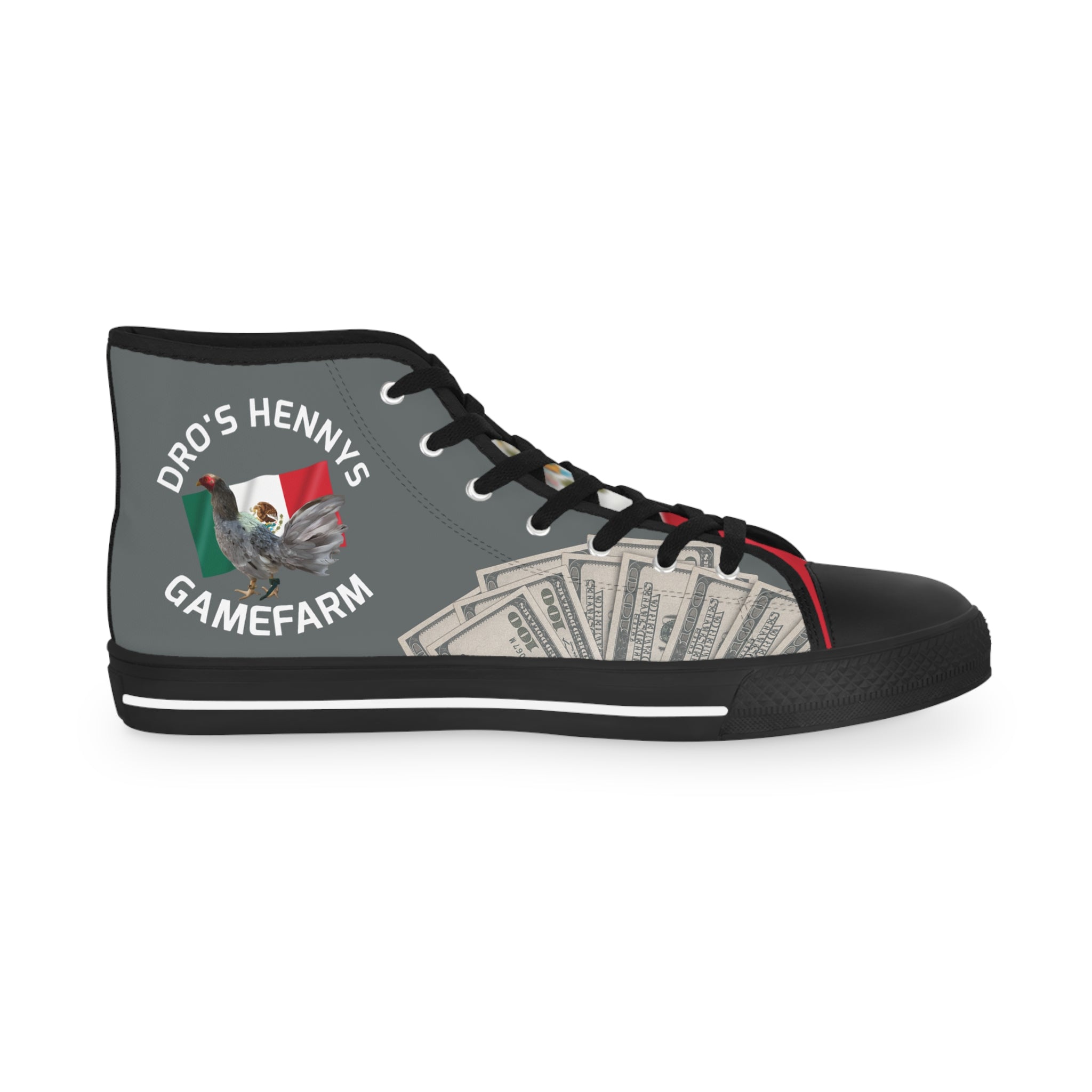Henny-High Top Sneakers — Money Graphic with 'HENNY'S' Logo