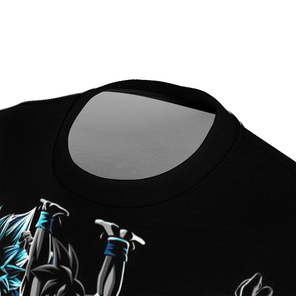 Dragon -Warrior Collage Tee — Blue Neon Anime All-Over Print