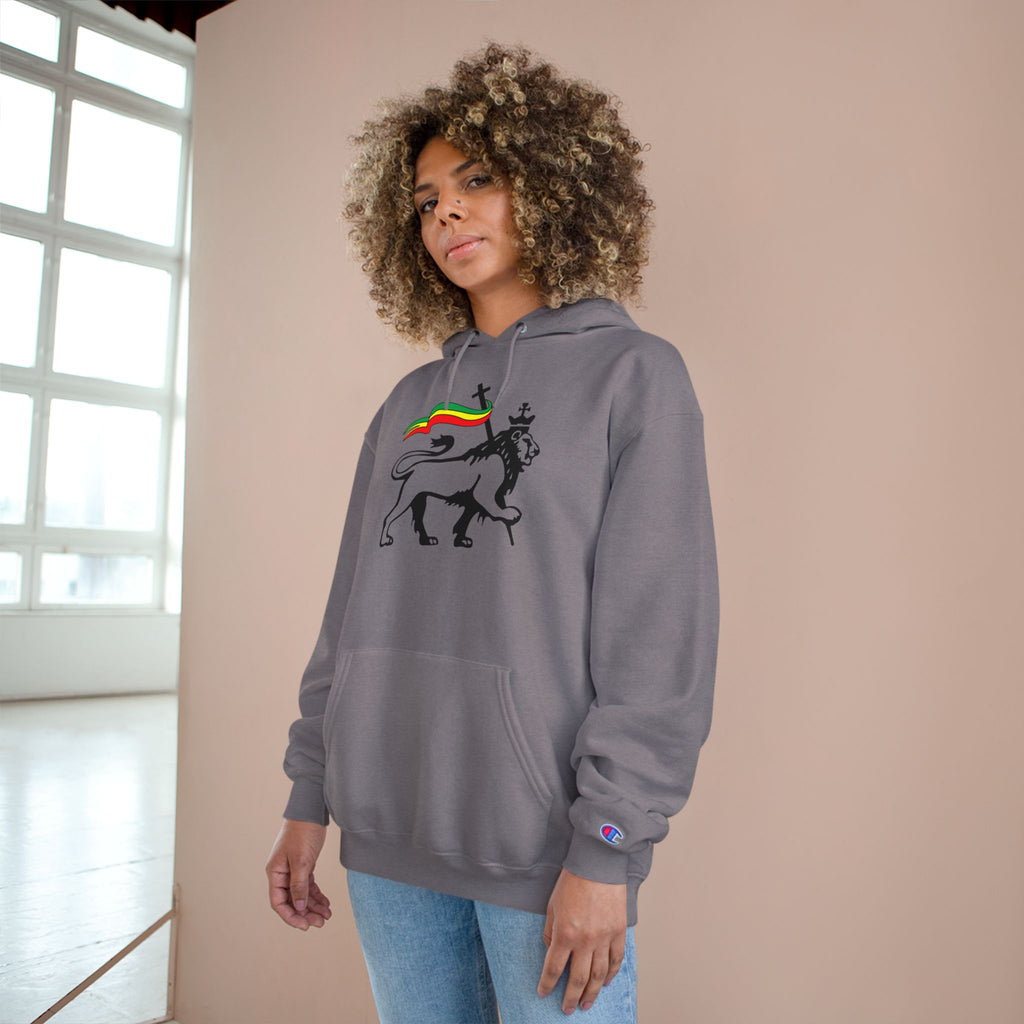Variety-Rastafarian Lion Hoodie — Lion of Judah Design with Rasta Flag & YHWH Back Print