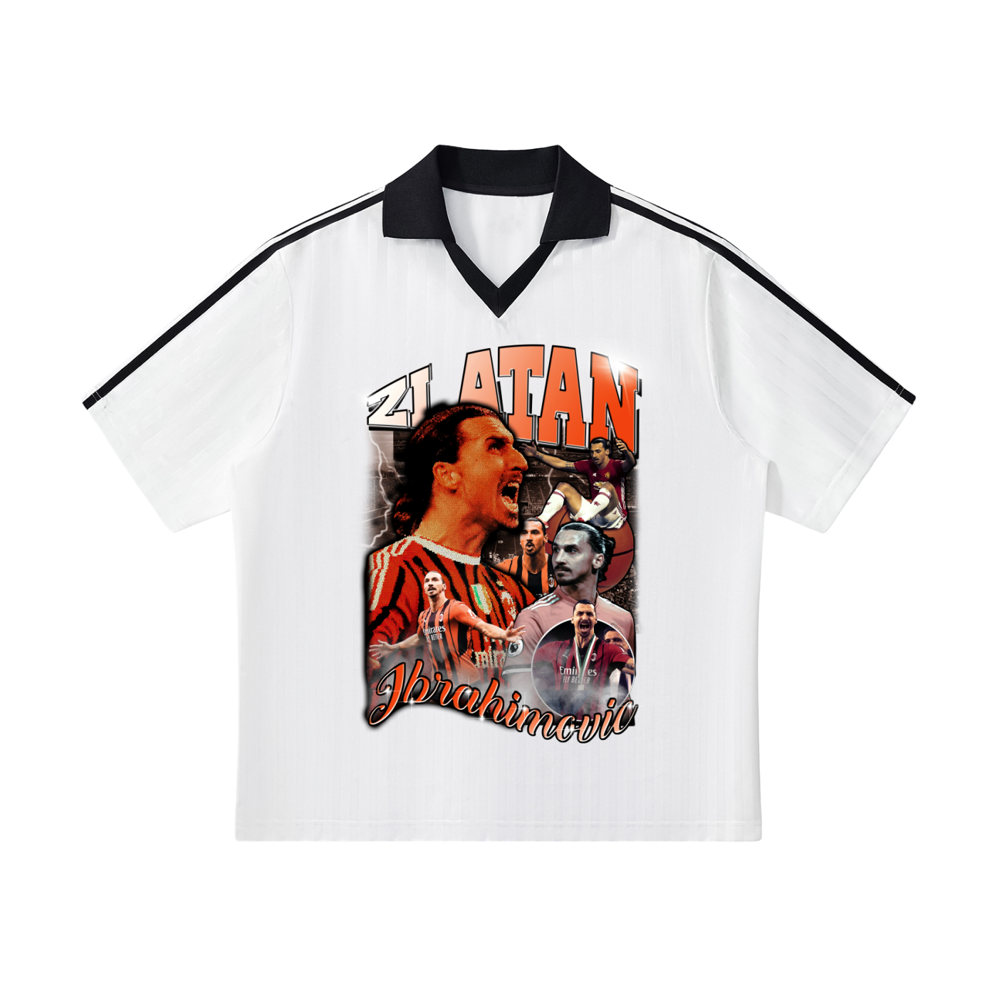Contrast Collar Striped Soccer Jersey