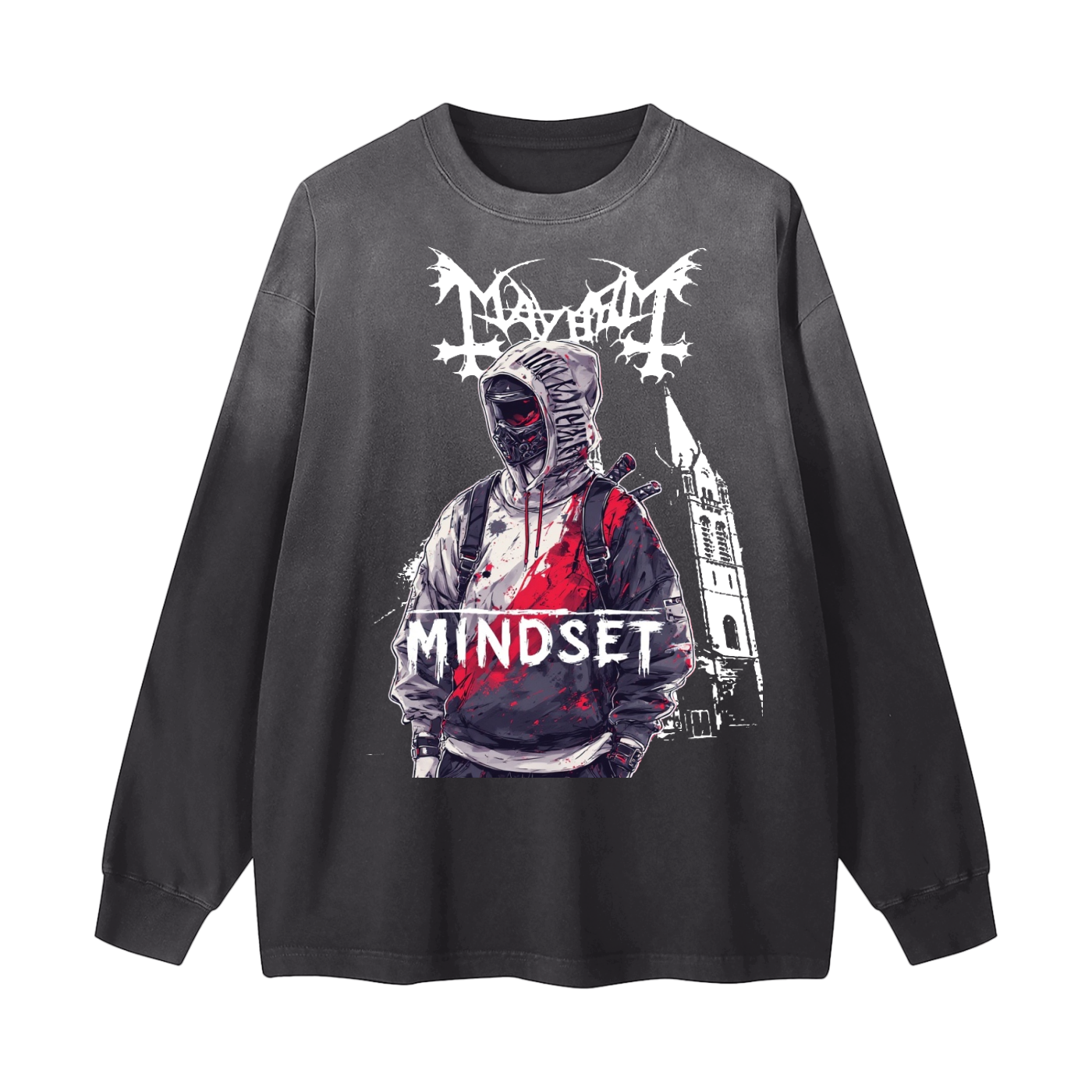 Gradient Washed Long Sleeve T-Shirt