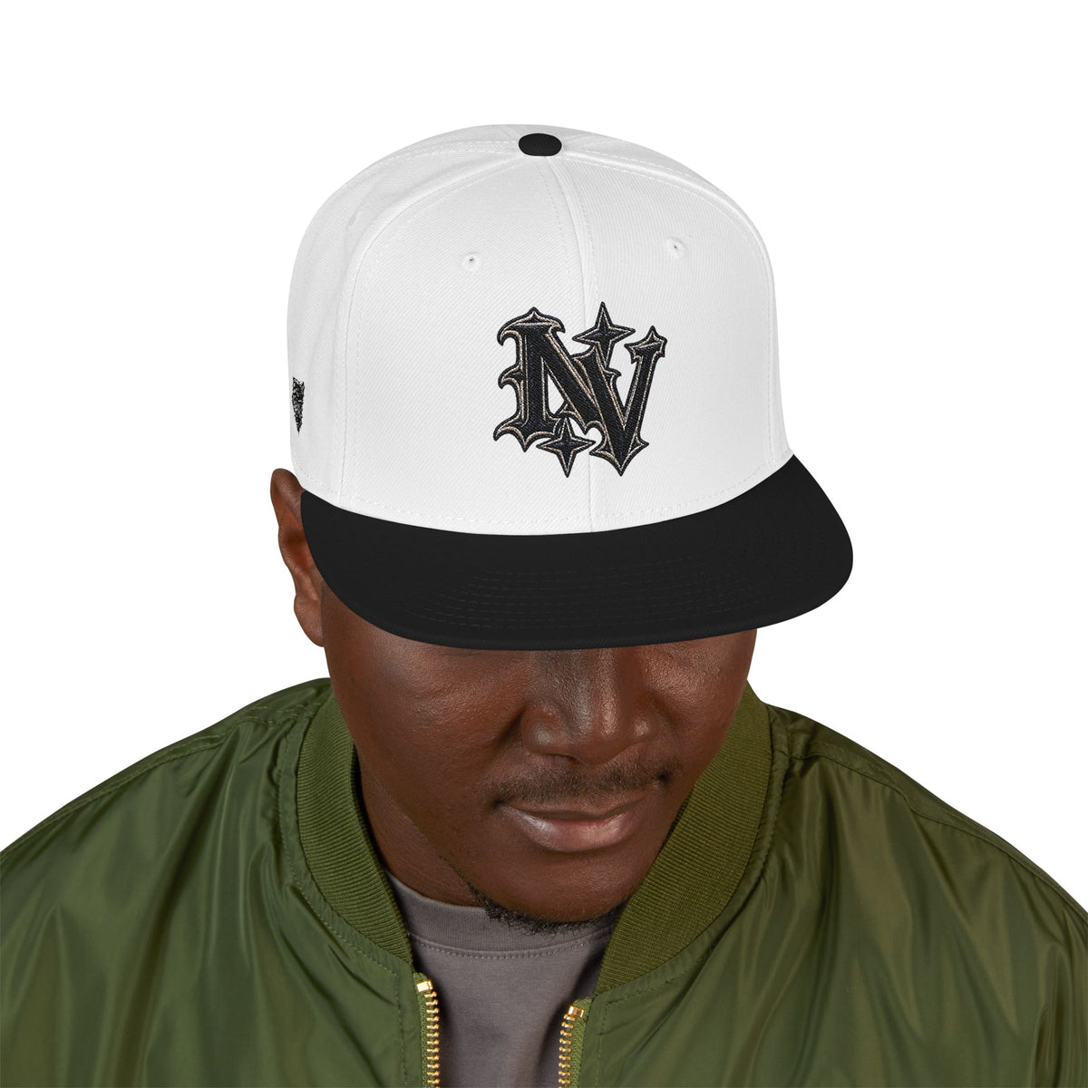 Hat-Embroidered V Diamond Snapback Hat — Streetwear Baseball Cap