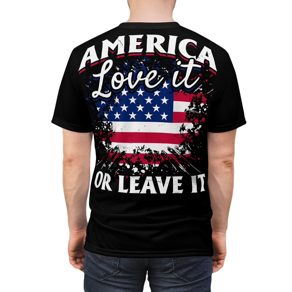 America-God Bless America Tee — Patriotic Eagle & Sunflower All-Over Print