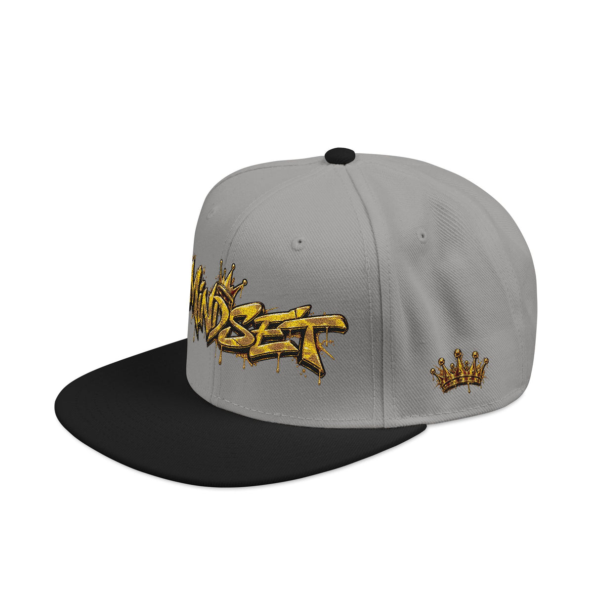 Hat-Embroidered Gold Graffiti Snapback Hat