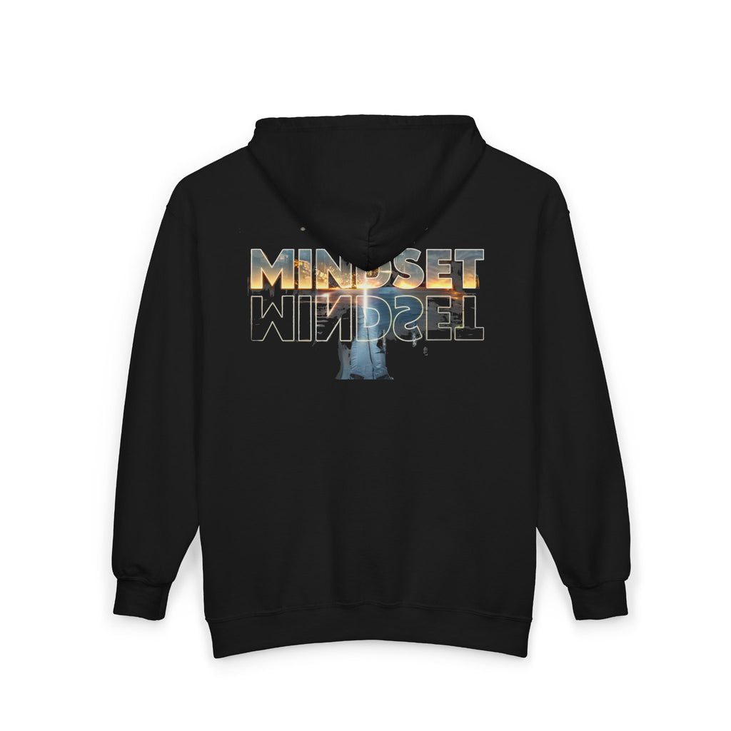 Zip- Mindset Reflection Zip Hoodie — 'MINDSET' Mirrored Statue Graphic