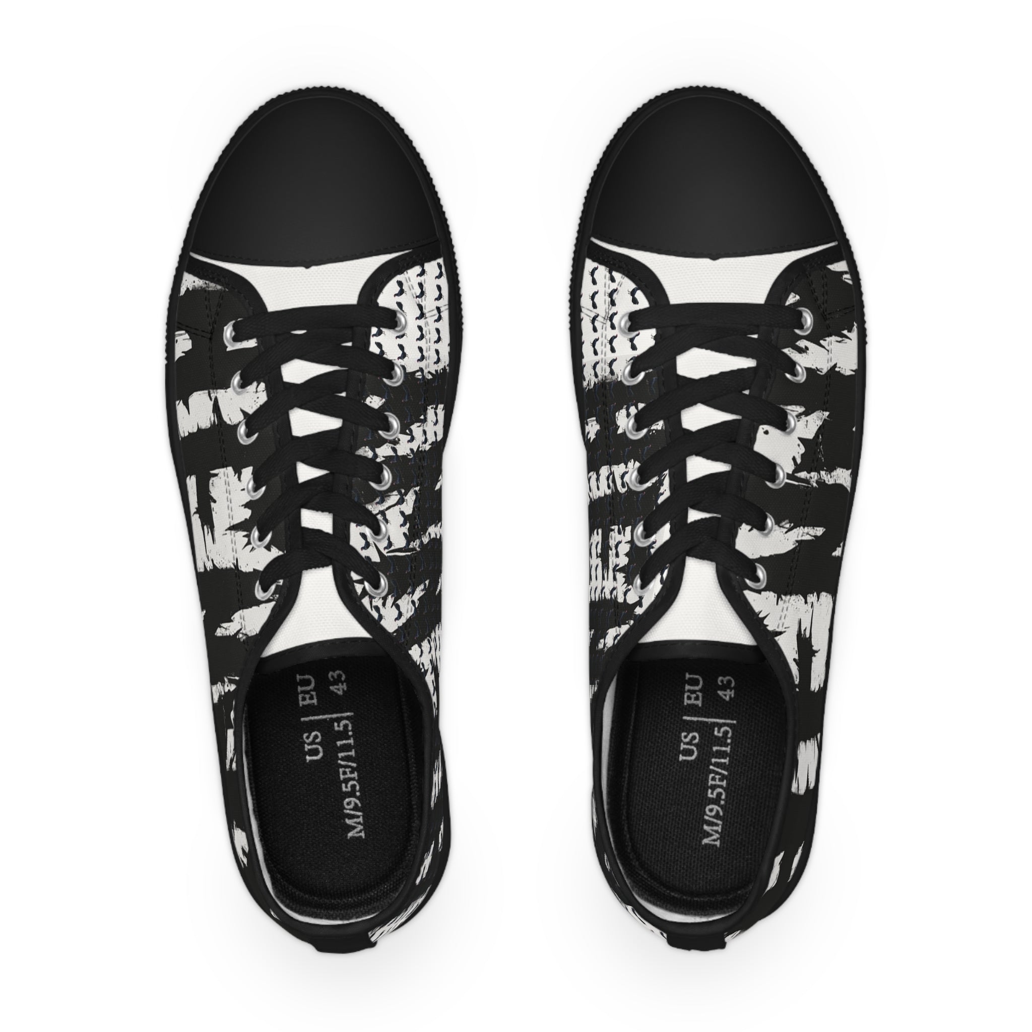 Henny-Low Top Sneakers — Monochrome Tie-Dye Streetwear Canvas Shoes