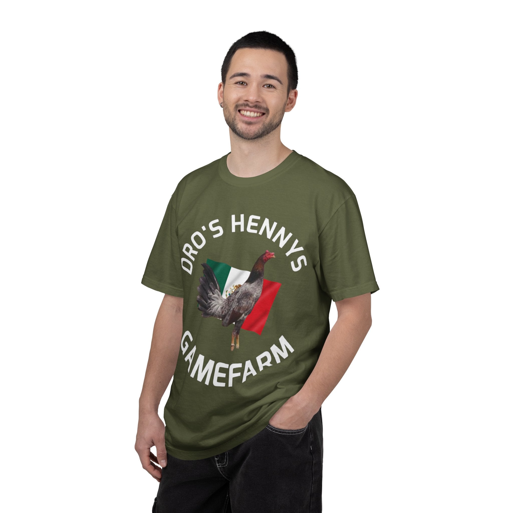 Henny- Gamefarm Rooster T-Shirt — "Dro's Henny's Gamefarm" Poultry Farm Tee