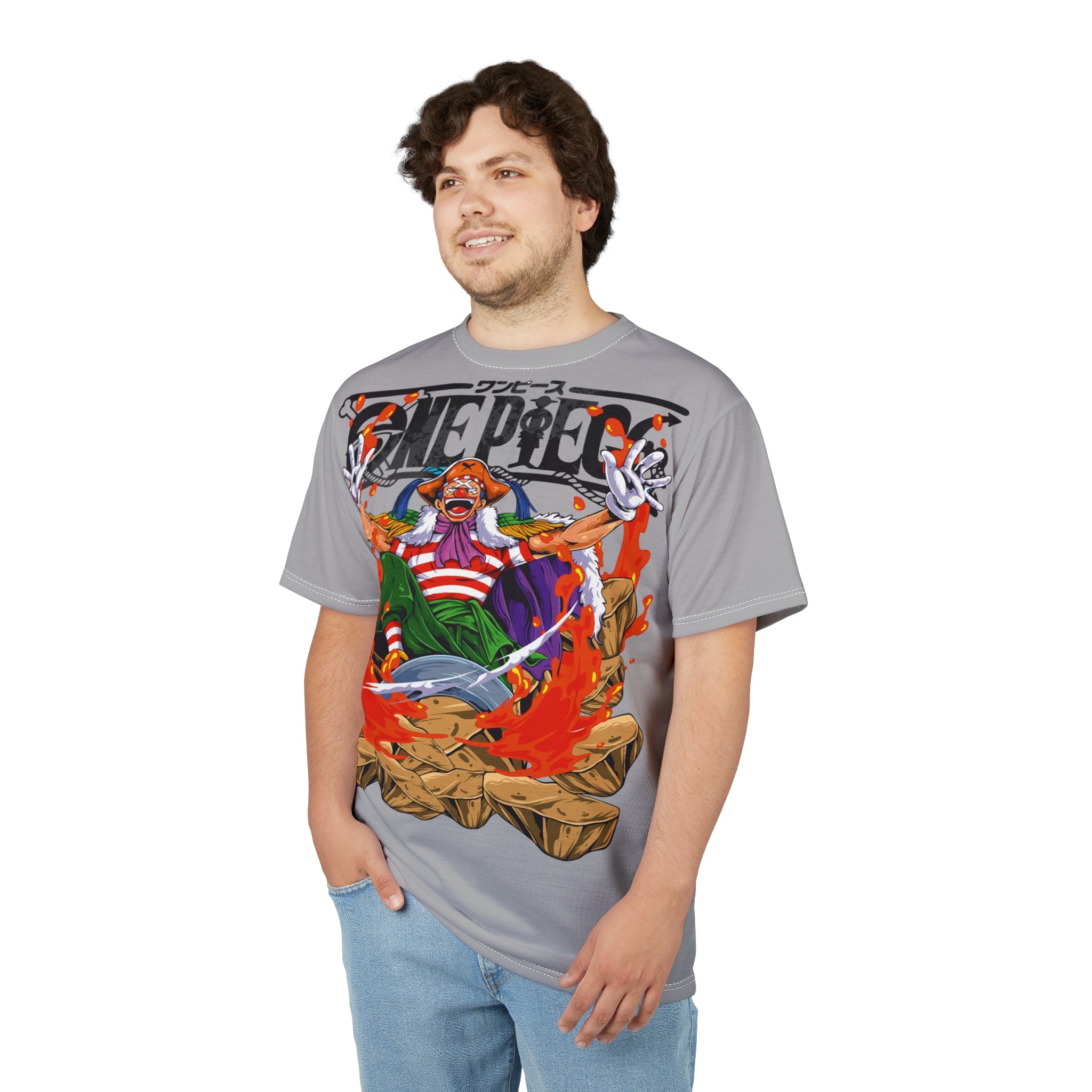 Anime- Buggy the Clown Graphic Tee — Anime Pirate Captain All-Over Print