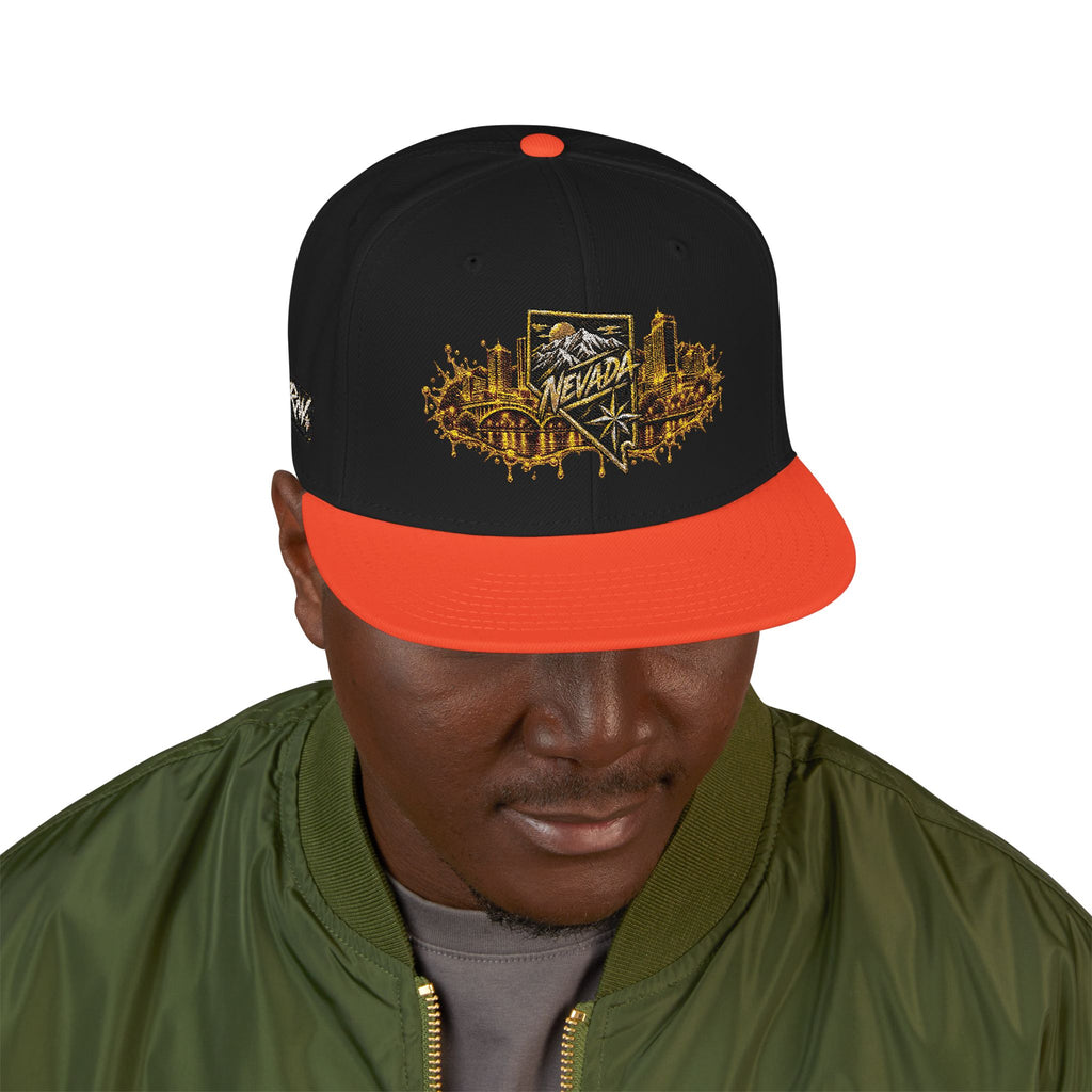 Hat-Embroidered City Gold Snapback Hat