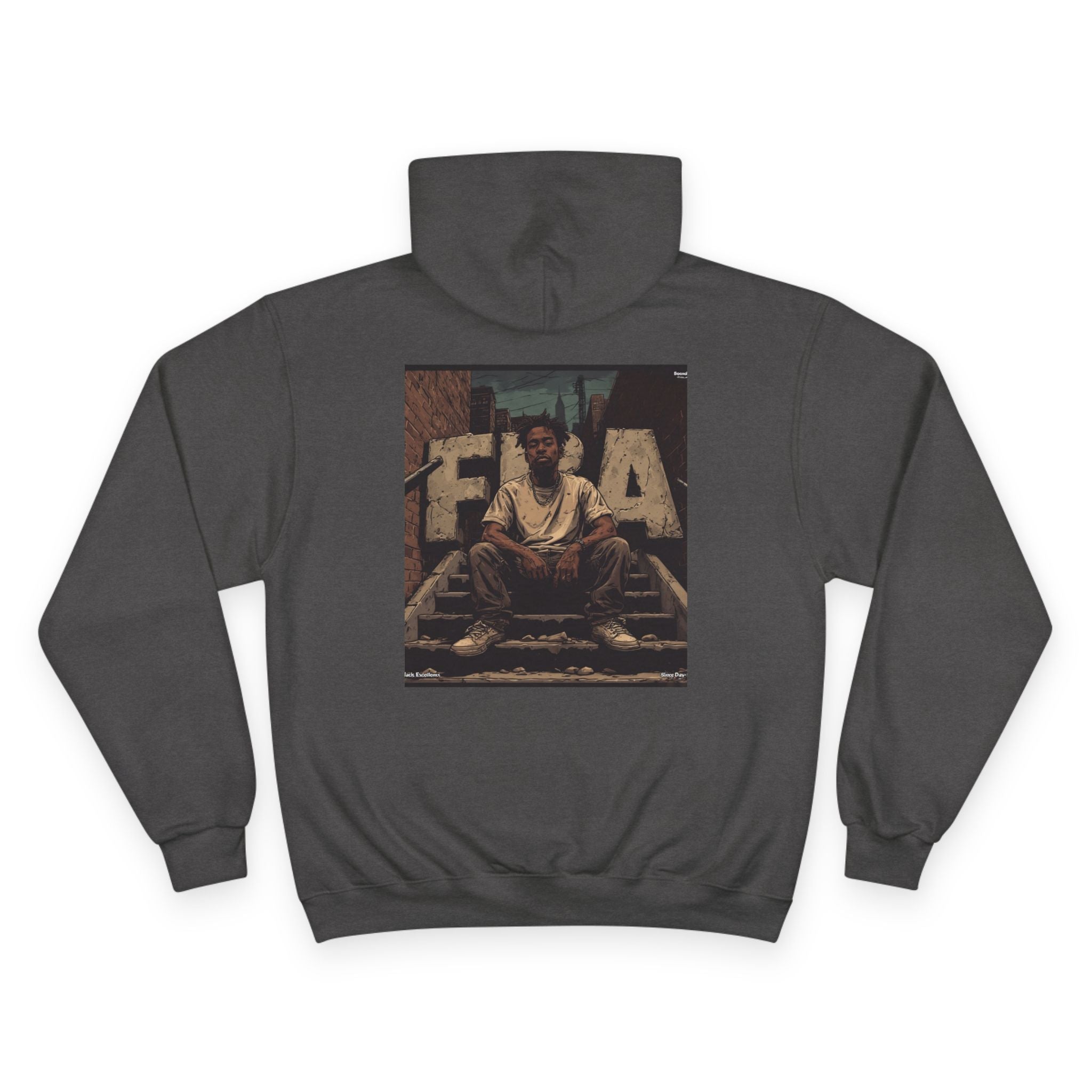 FBA- Graphic Hoodie – Vintage Shield Logo & Back Photo Print