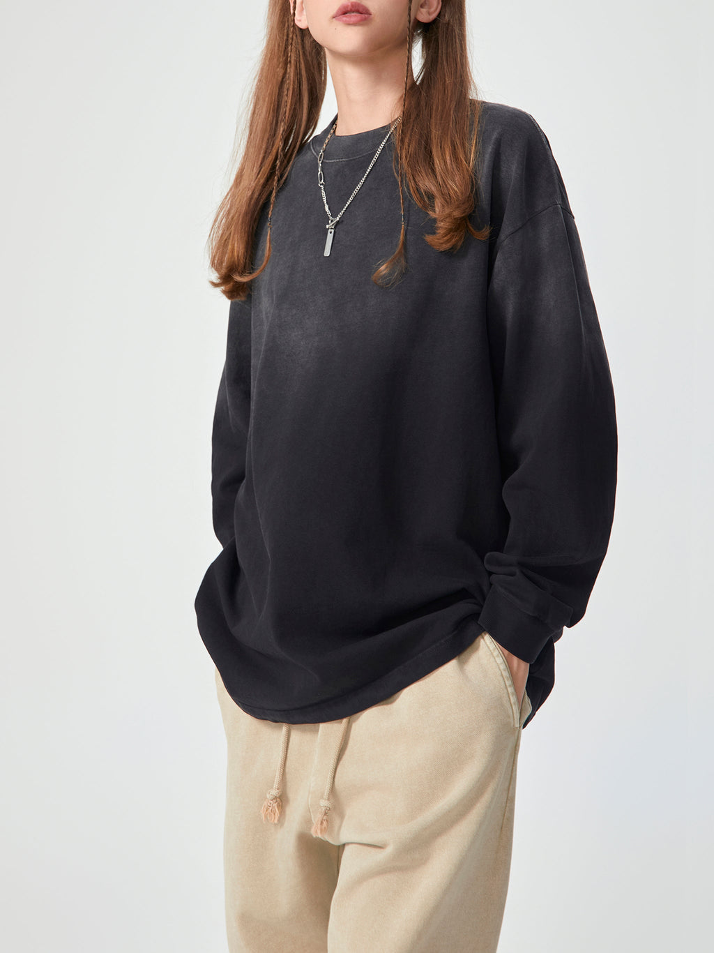 Ant-Gradient Washed Long Sleeve T-Shirt