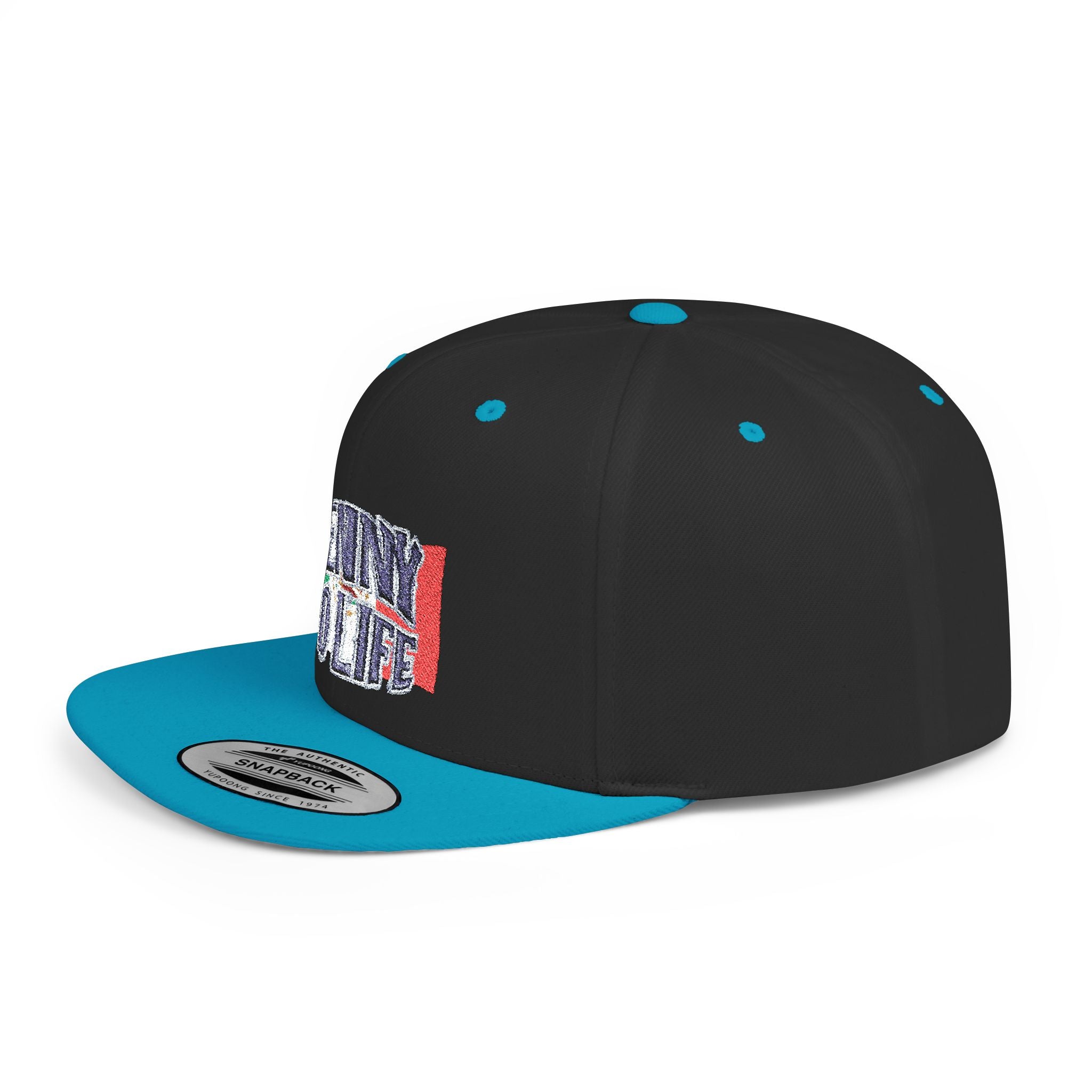 Henny- Flat Bill Snapback Hat — "Henny No Life" Embroidered with Italian Flag Accent