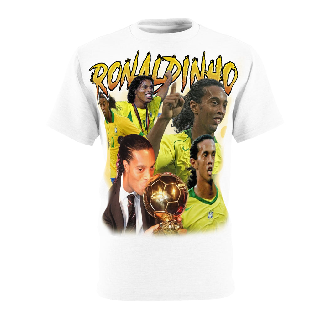 Team-Legendary Soccer Collage Tee — Ronaldinho Graphic Shirt