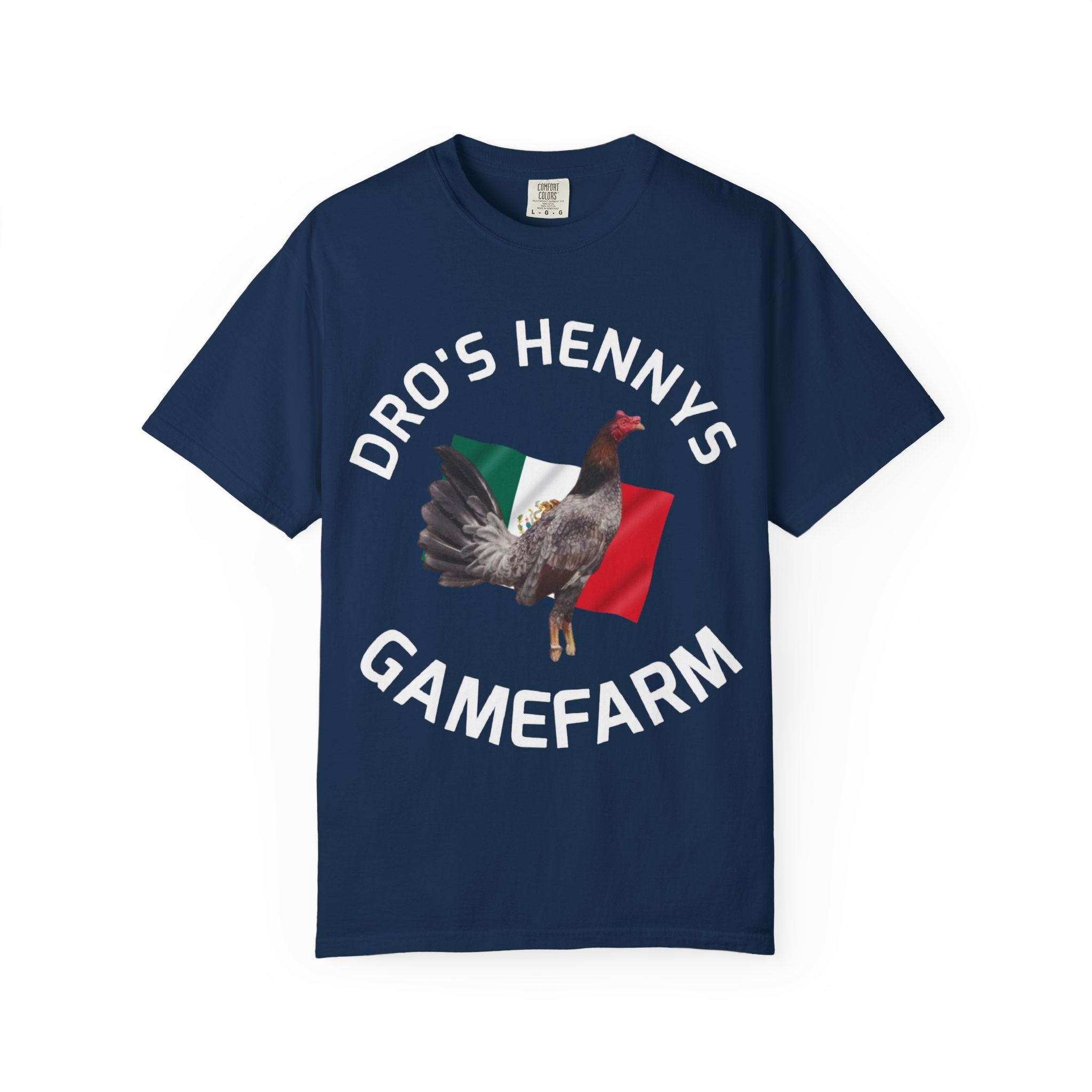 Henny- Gamefarm Rooster T-Shirt — "Dro's Henny's Gamefarm" Poultry Farm Tee