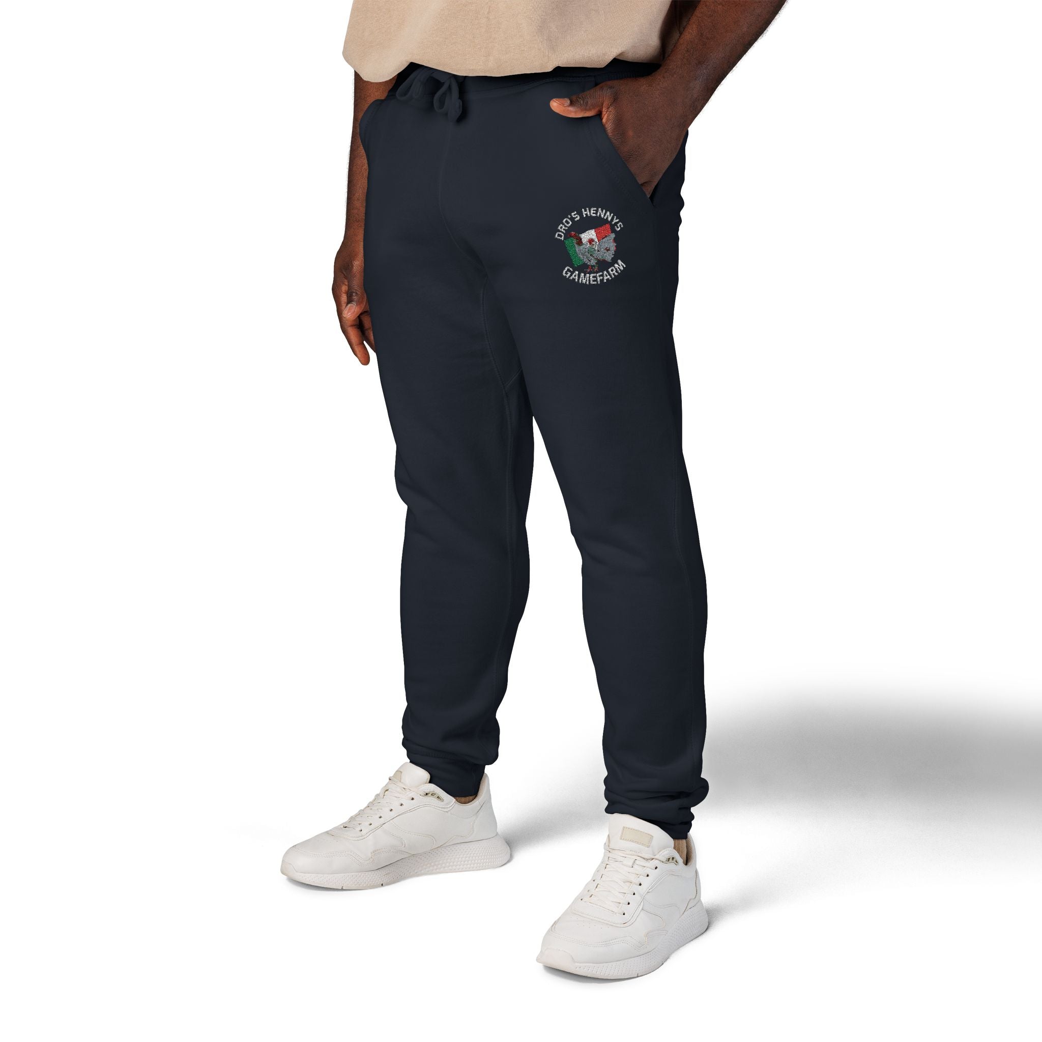 Henny- Embroidered Floral Heart Sweatpants — Cozy Fleece Joggers with 'Love' Detail