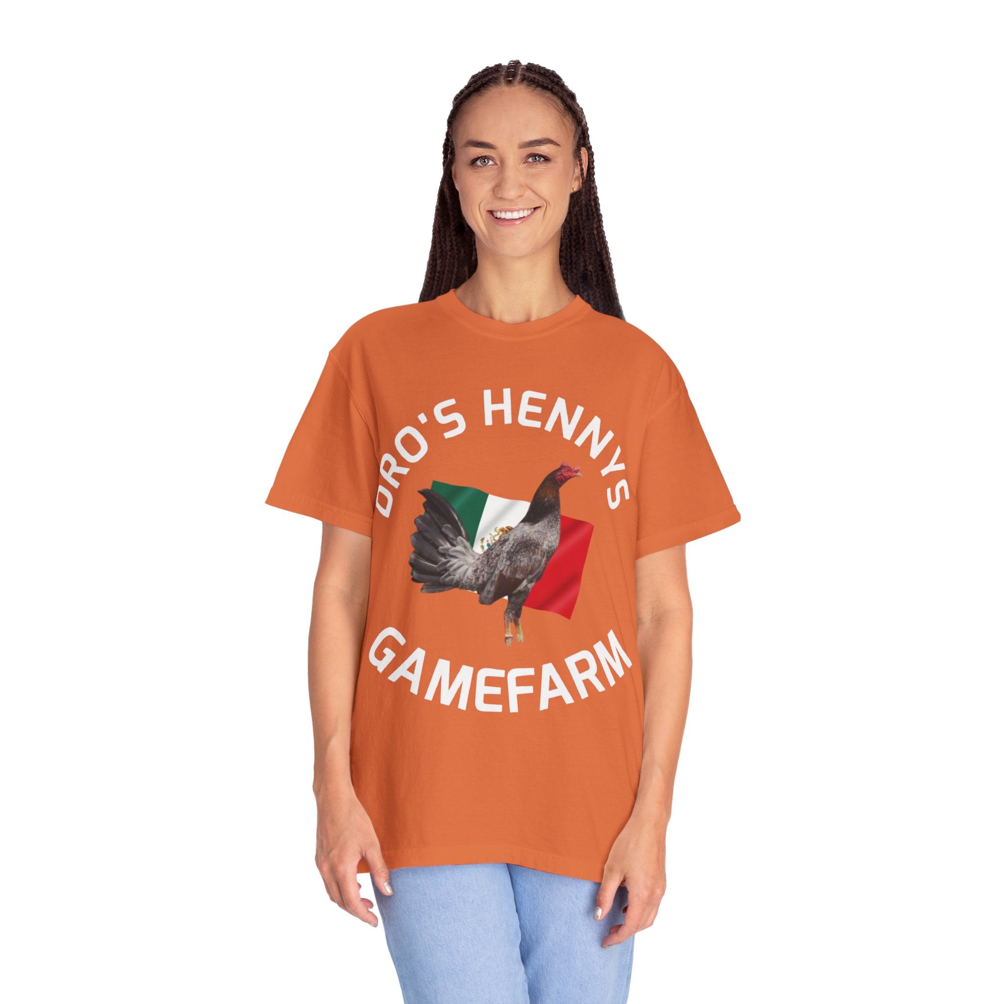 Henny- Gamefarm Rooster T-Shirt — "Dro's Henny's Gamefarm" Poultry Farm Tee