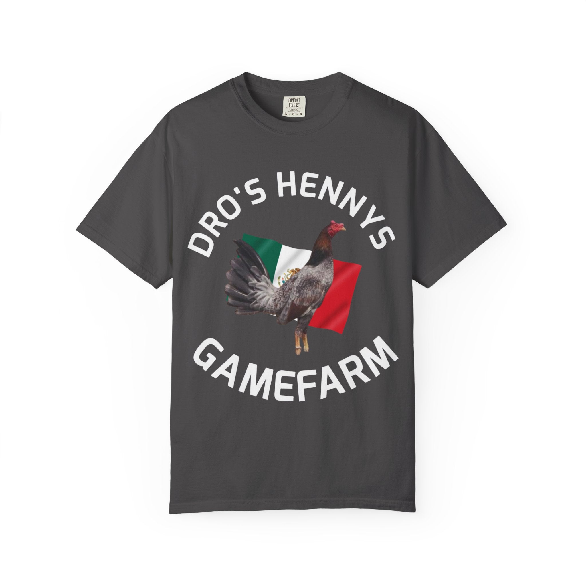 Henny- Gamefarm Rooster T-Shirt — "Dro's Henny's Gamefarm" Poultry Farm Tee