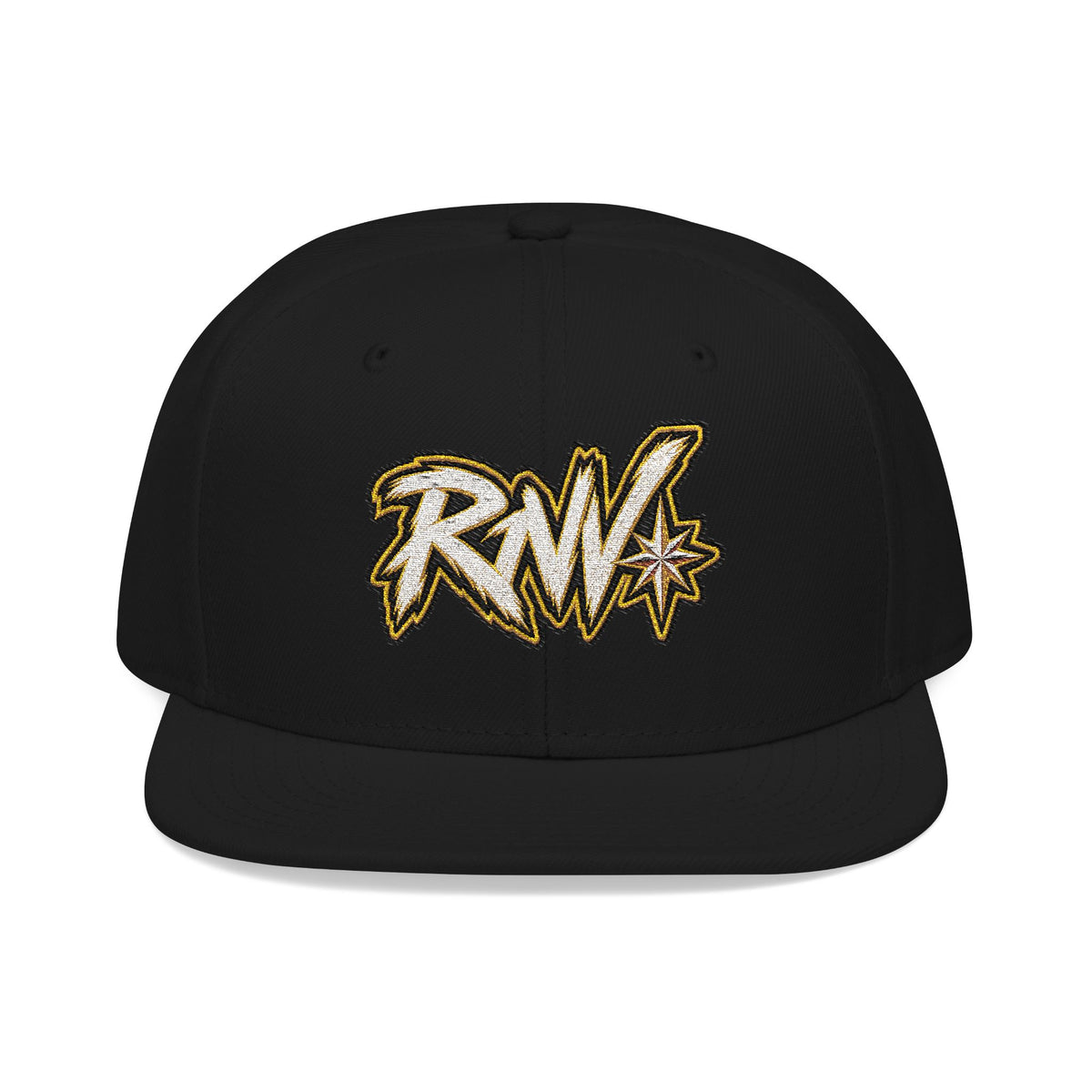 Hat-Embroidered Gold Graffiti Snapback Hat