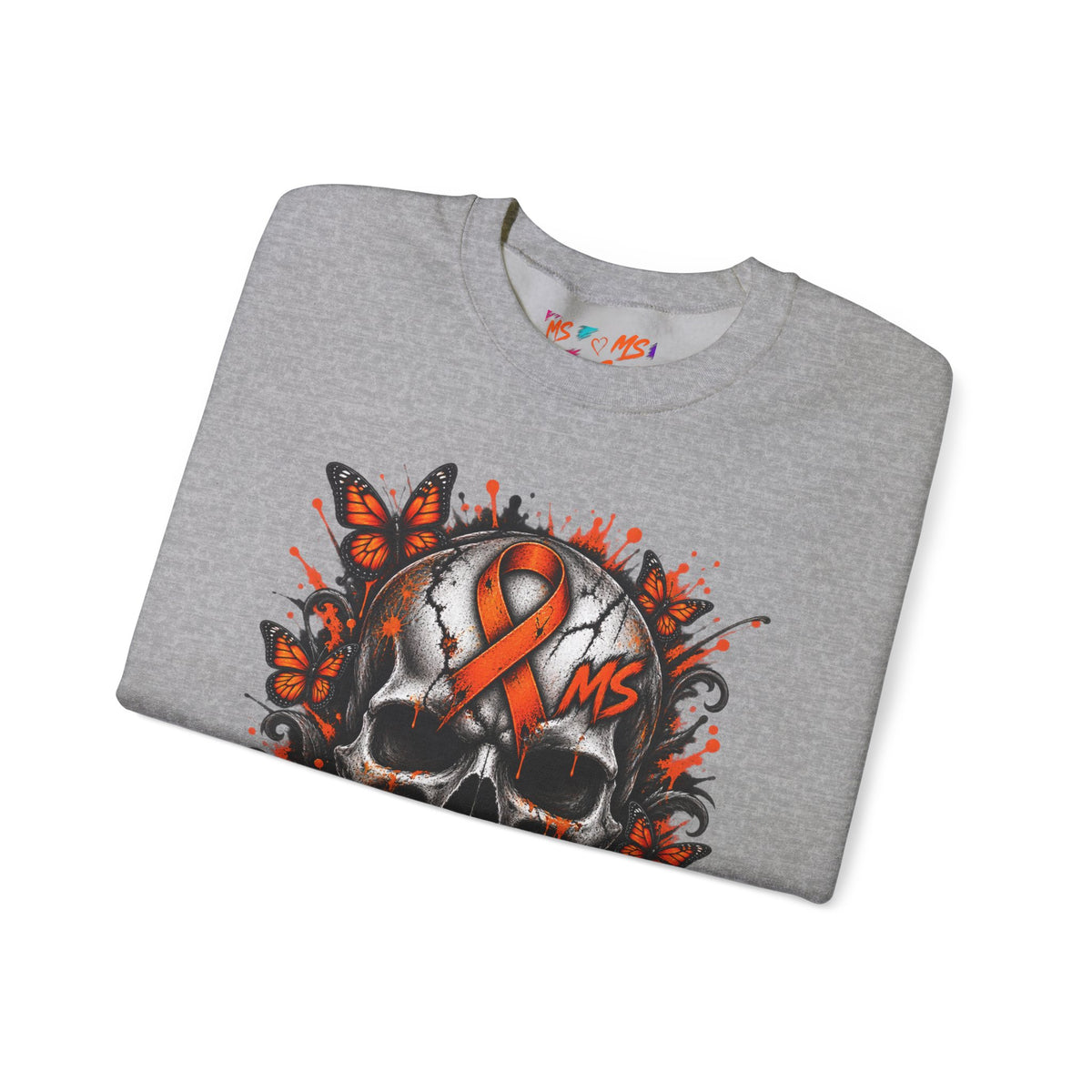 MS- Awareness Skull Crewneck Sweatshirt — "My Lesions Don’t Define Me"