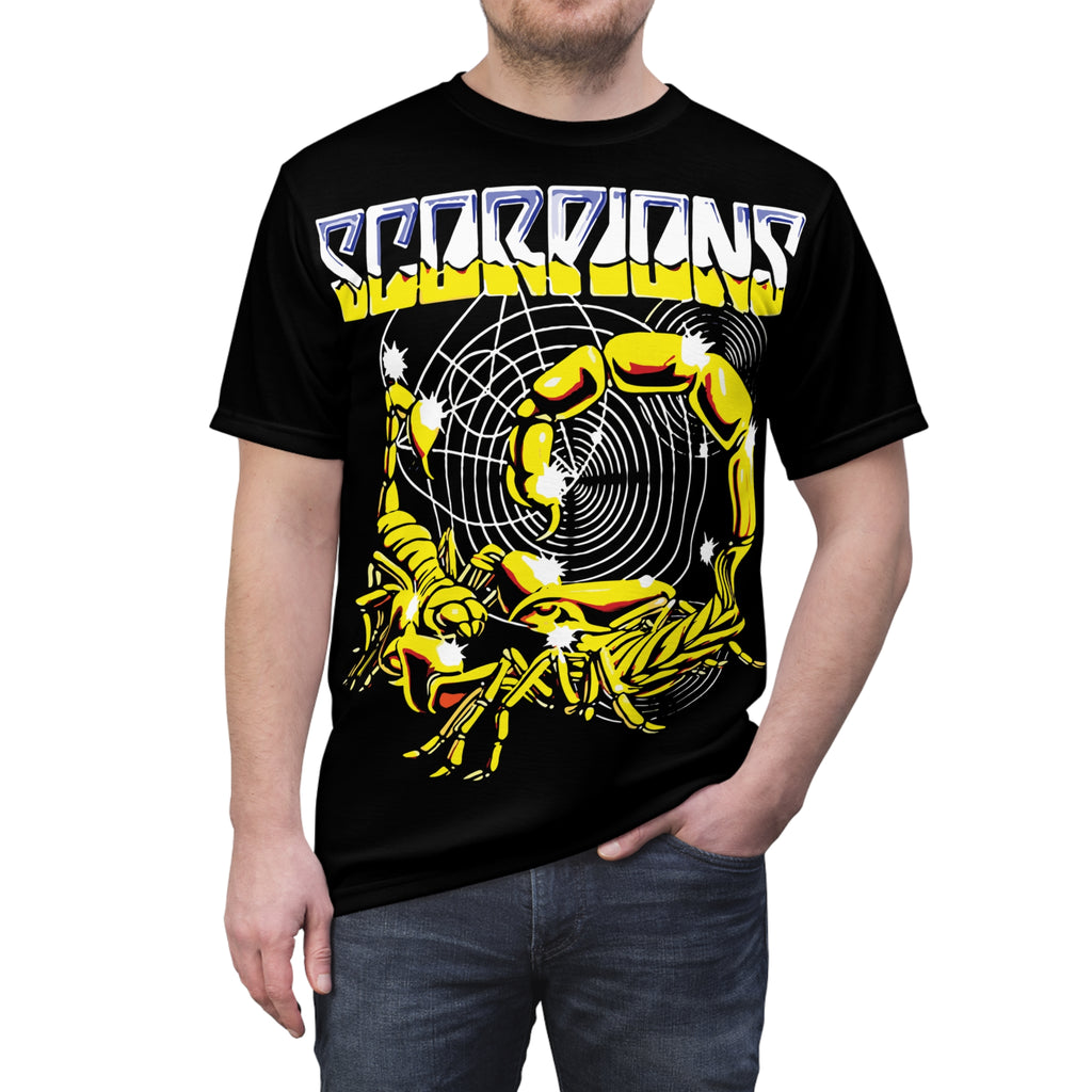 Metal- Graphic Tee – Yellow  Spiral Band Shirt