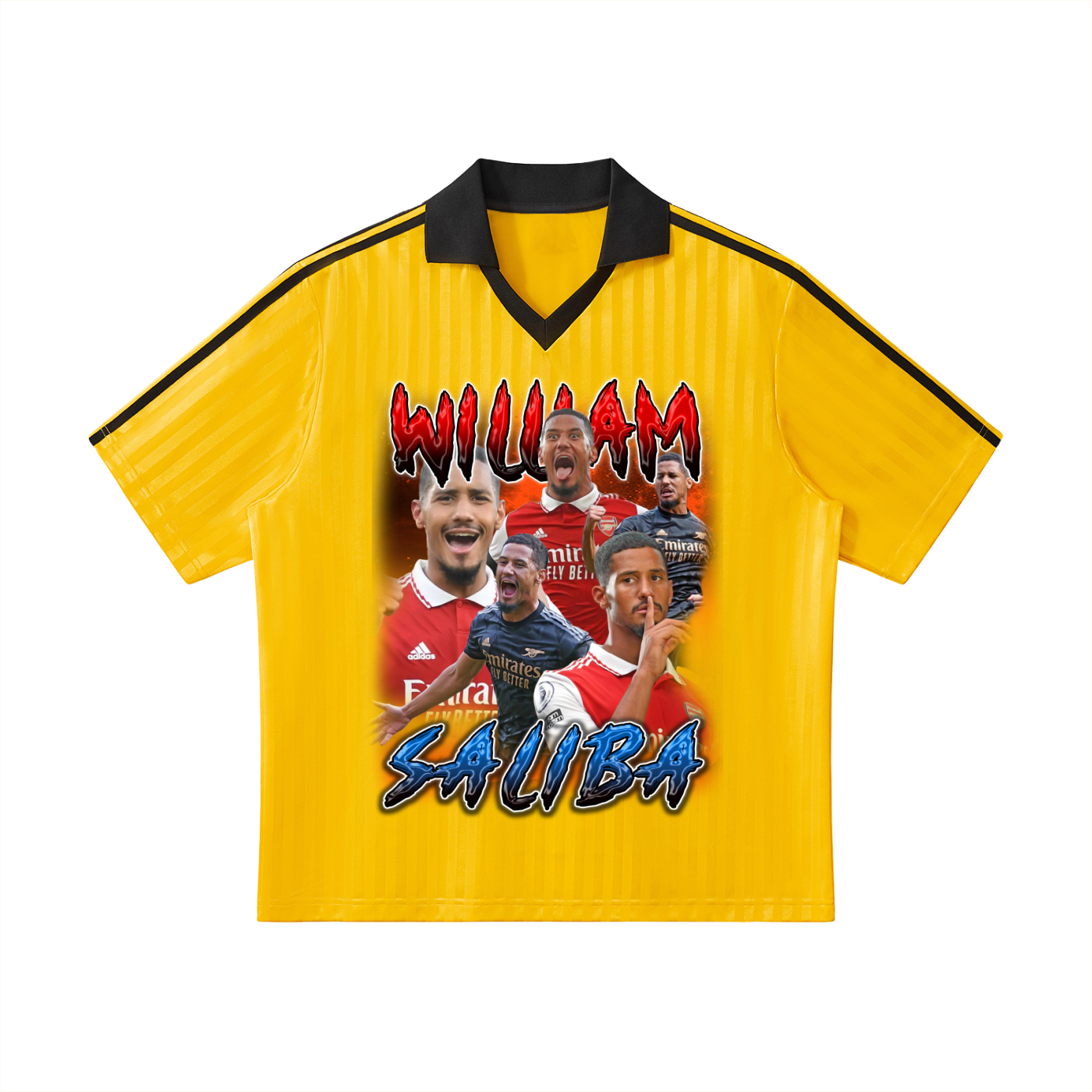 Contrast Collar Striped Soccer Jersey