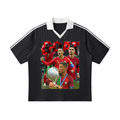 Contrast Collar Striped Soccer Jersey