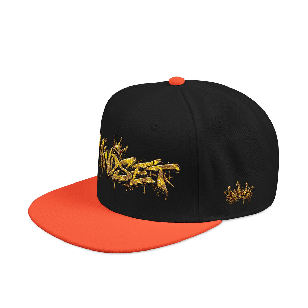 Hat-Embroidered Gold Graffiti Snapback Hat