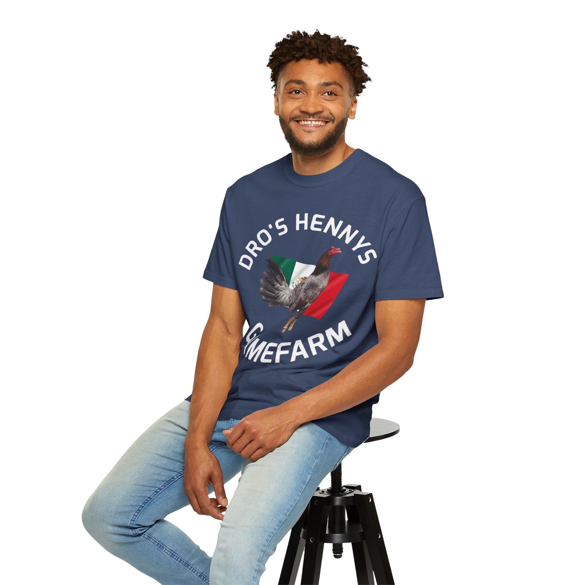 Henny- Gamefarm Rooster T-Shirt — "Dro's Henny's Gamefarm" Poultry Farm Tee