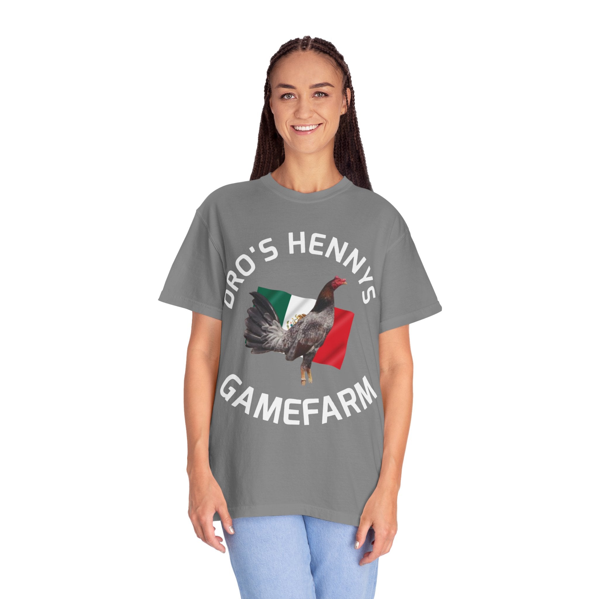Henny- Gamefarm Rooster T-Shirt — "Dro's Henny's Gamefarm" Poultry Farm Tee