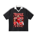 Contrast Collar Striped Soccer Jersey