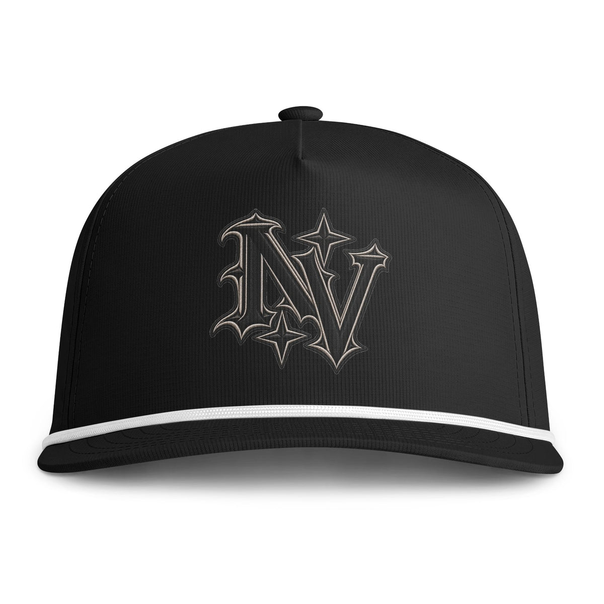 Hat-Sunwashed Rope Cap – Vintage NV Logo Rope-Trim Baseball Hat