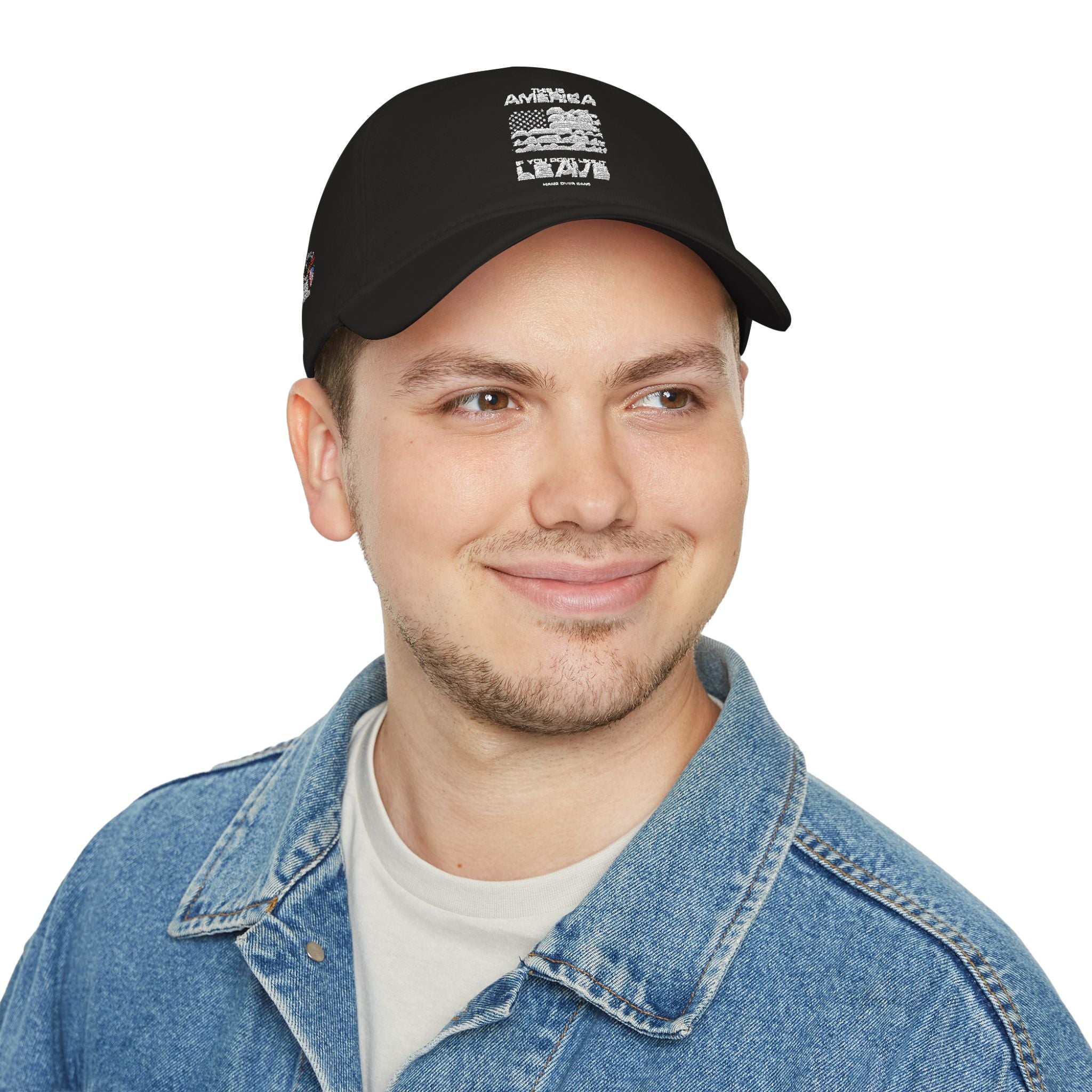 Ant-Low Profile Baseball Cap — Distressed American Flag "America First" Patriotic Hat