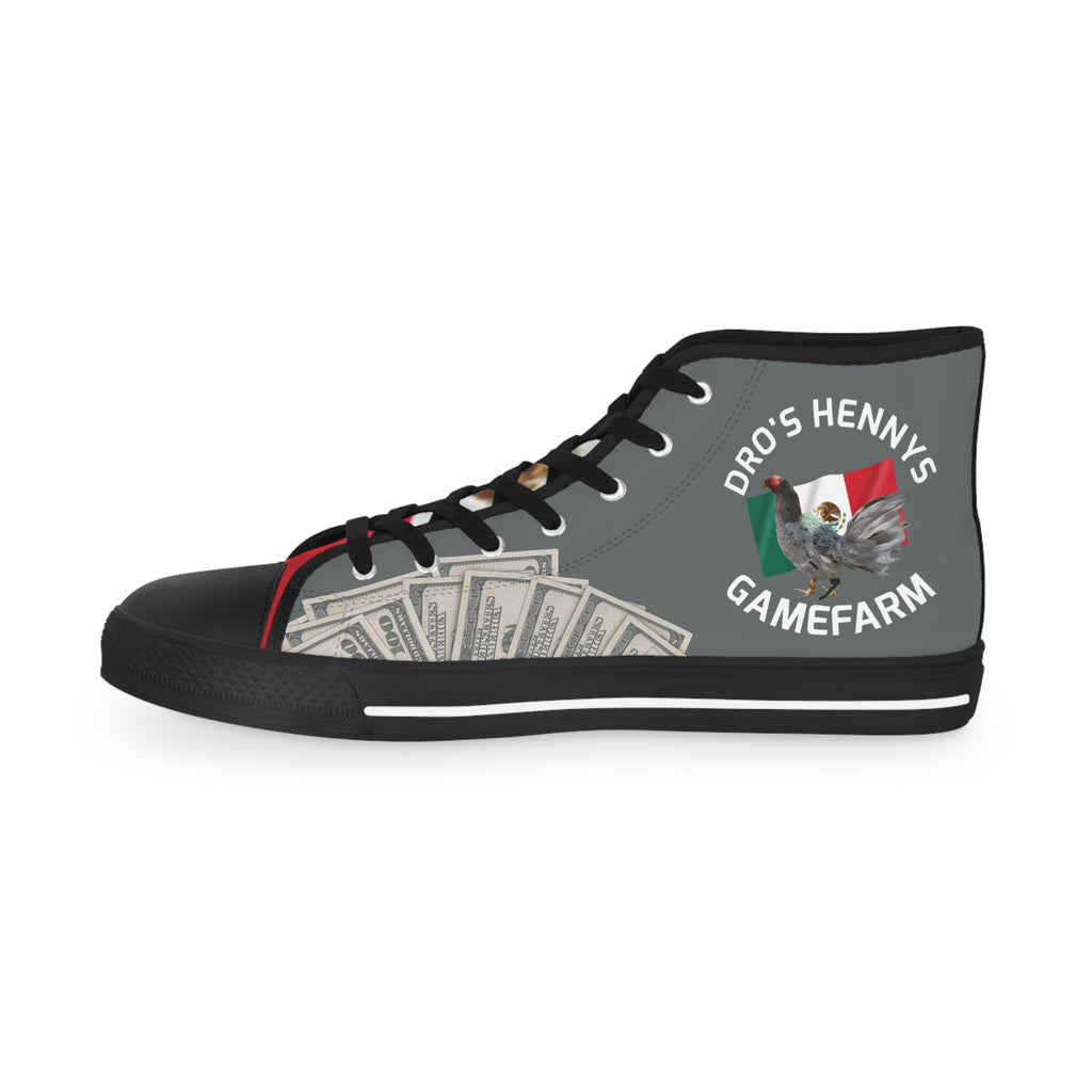Henny-High Top Sneakers — Money Graphic with 'HENNY'S' Logo