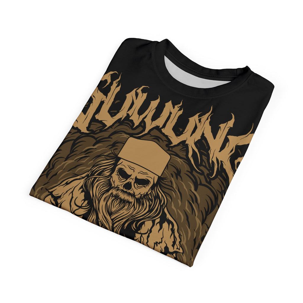 Metal- Skulling Skeleton Priest Graphic Tee — 'Skulling' Gothic Skull Illustration
