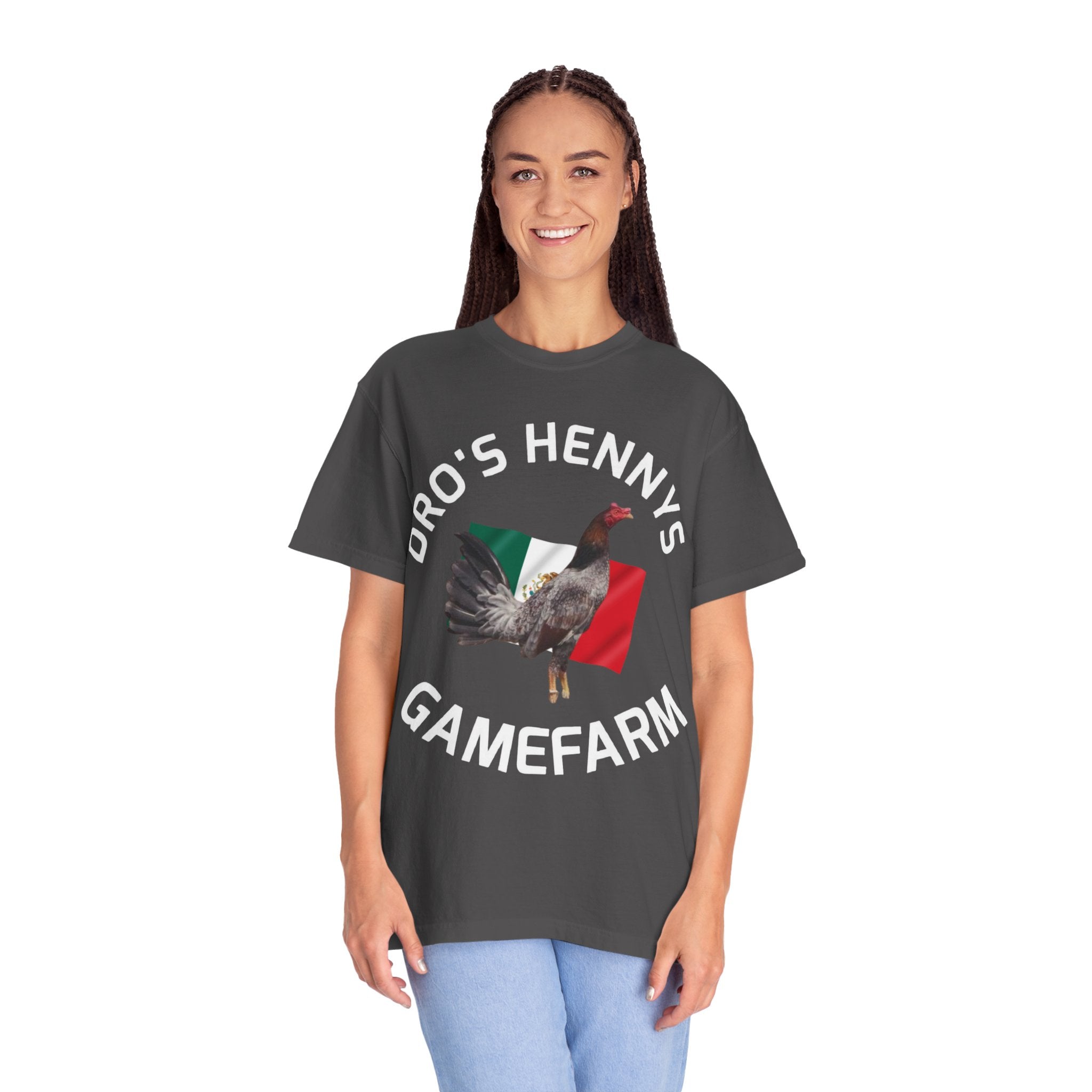 Henny- Gamefarm Rooster T-Shirt — "Dro's Henny's Gamefarm" Poultry Farm Tee