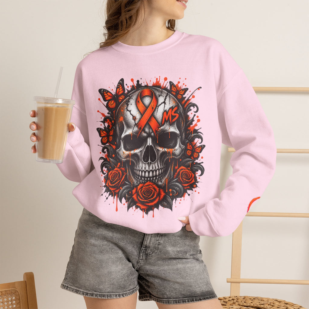 MS- Awareness Skull Crewneck Sweatshirt — "My Lesions Don’t Define Me"