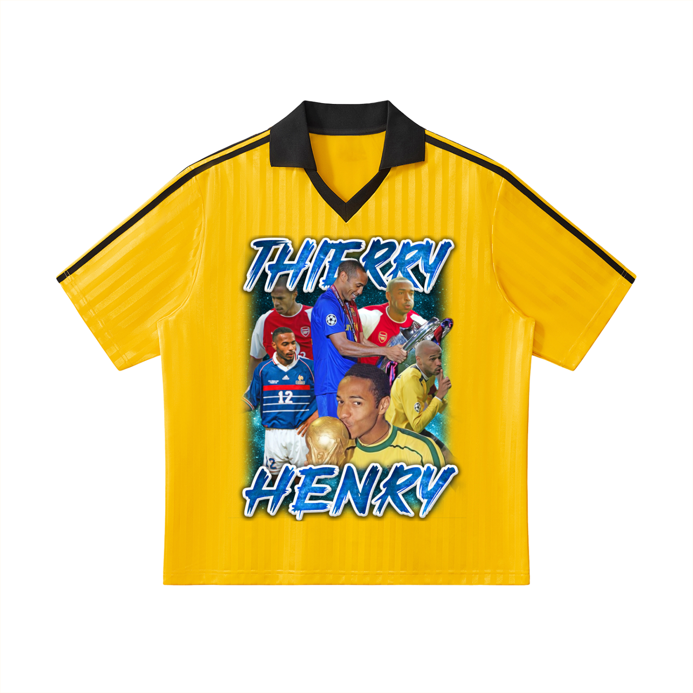Contrast Collar Striped Soccer Jersey
