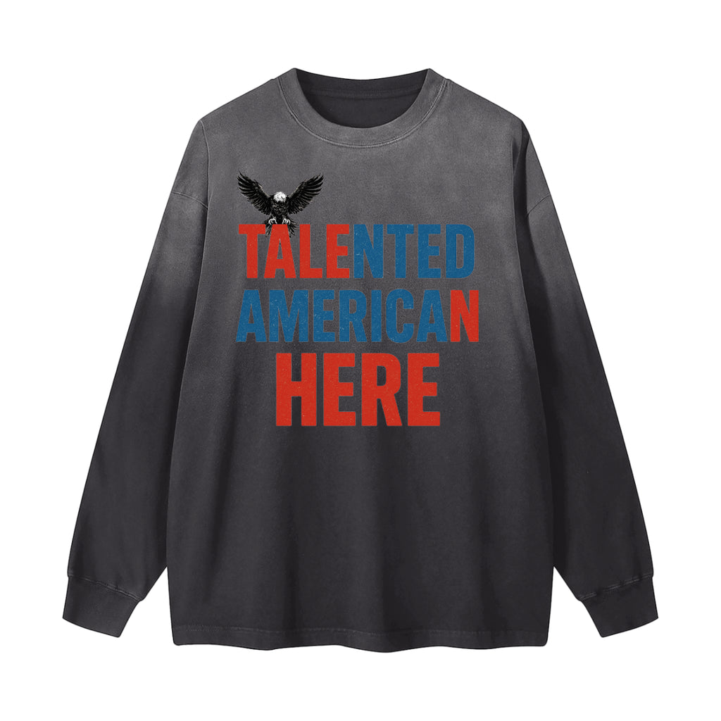 Ant-Gradient Washed Long Sleeve T-Shirt