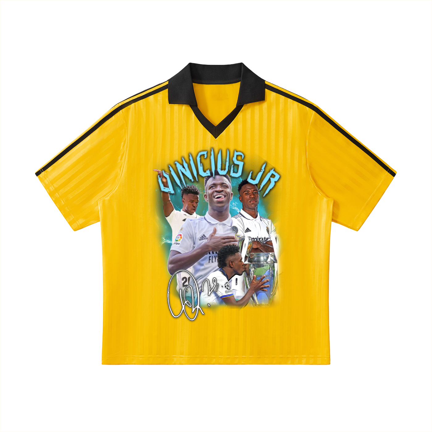 Contrast Collar Striped Soccer Jersey
