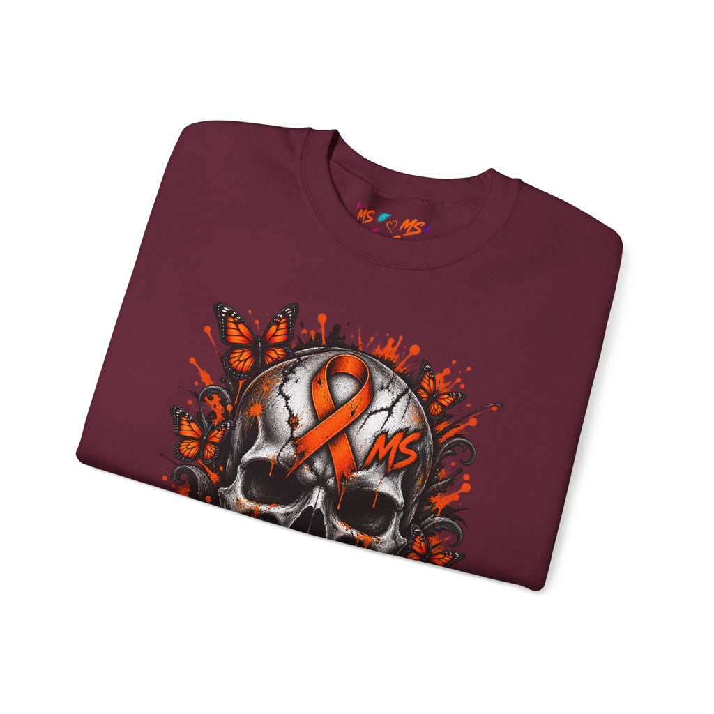 MS- Awareness Skull Crewneck Sweatshirt — "My Lesions Don’t Define Me"