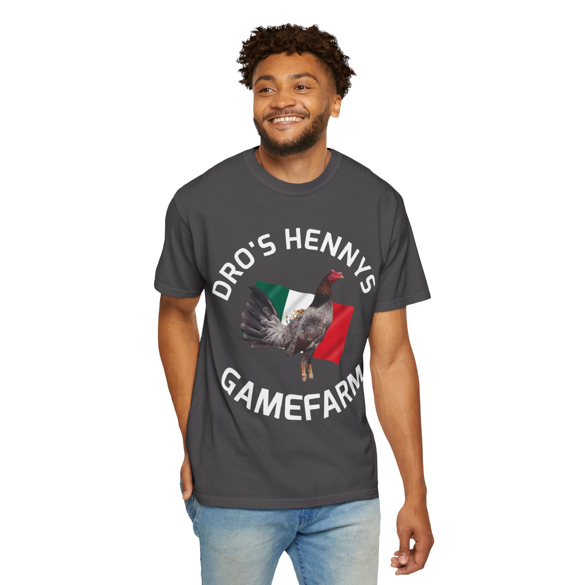 Henny- Gamefarm Rooster T-Shirt — "Dro's Henny's Gamefarm" Poultry Farm Tee