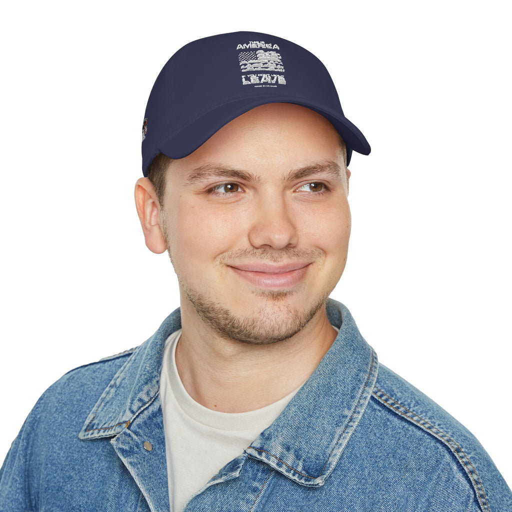 Ant-Low Profile Baseball Cap — Distressed American Flag "America First" Patriotic Hat
